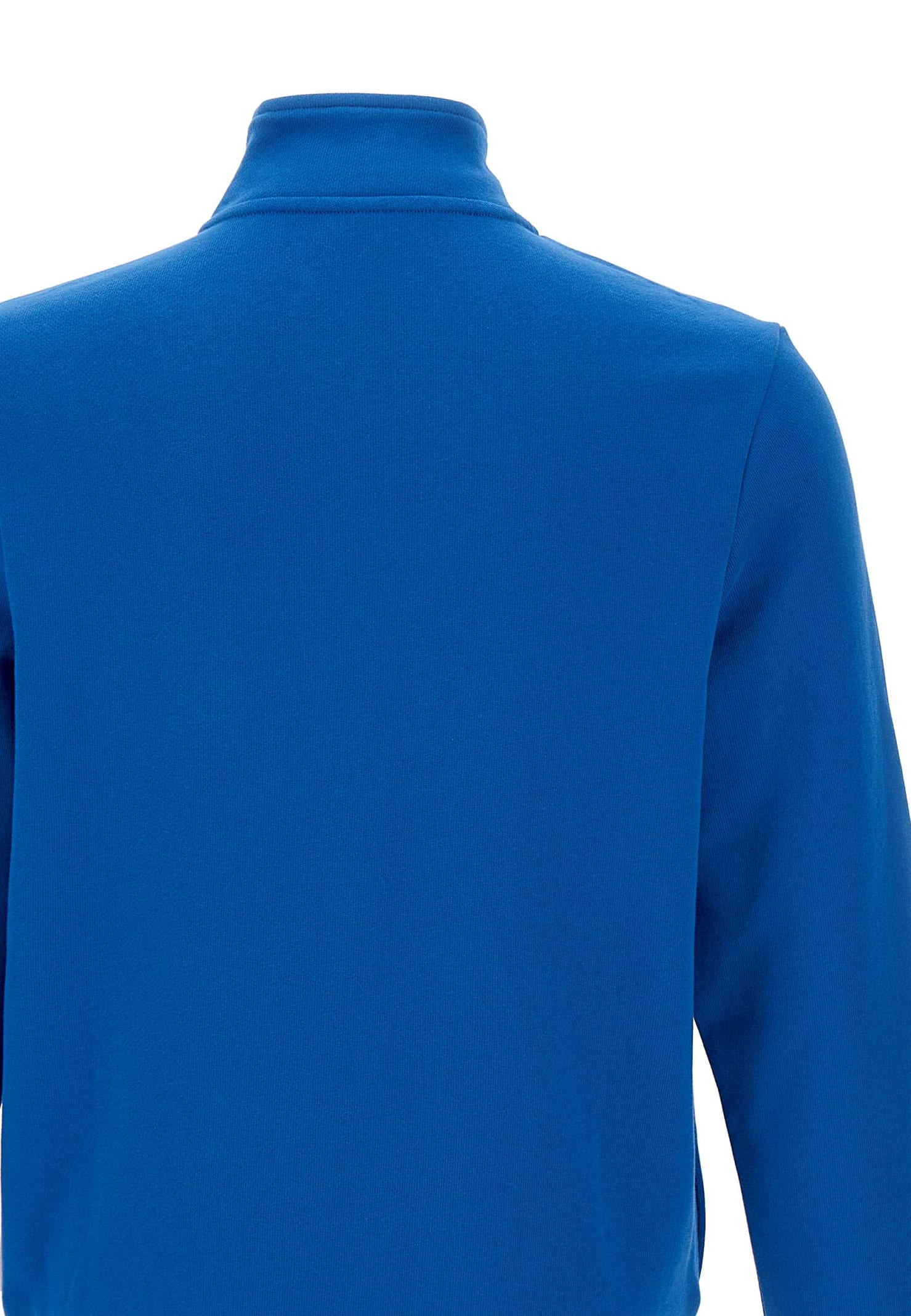 Sun 68 Round Double Cotton And Wool Pullover In Blue