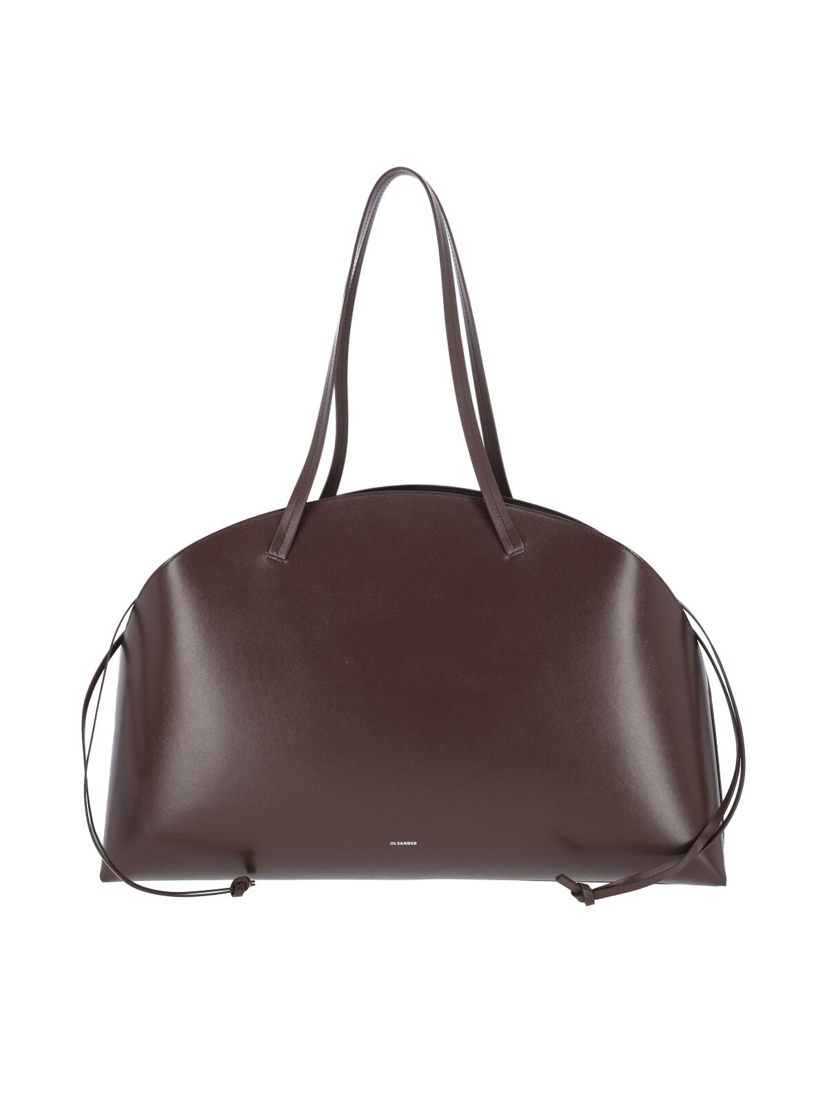 Jil Sander Logo Printed Drawstring Shoulder Bag In Brown