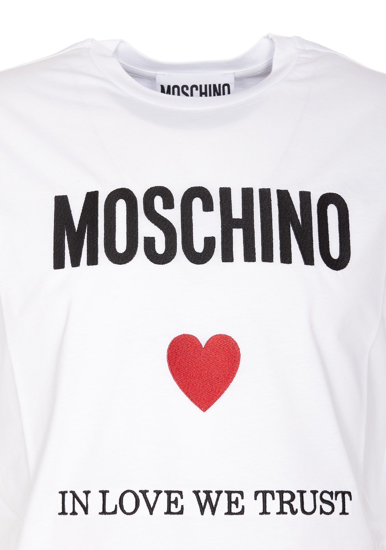 Shop Moschino In Love We Trust T-shirt In Bianco