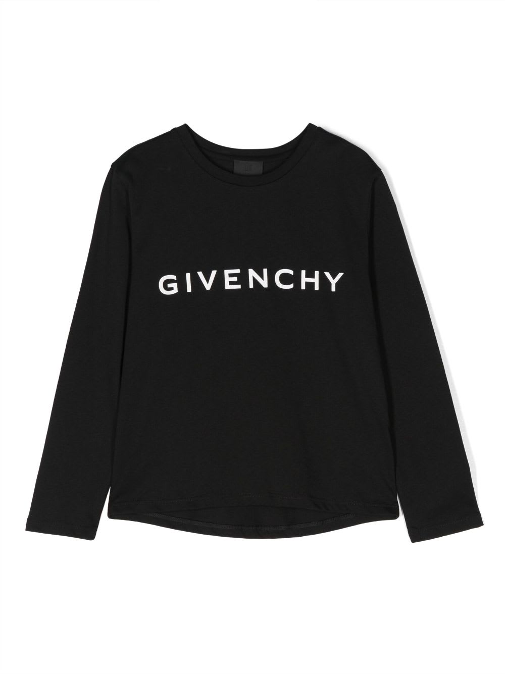 Shop Givenchy T-shirt Nera In Jersey Di Cotone Bambino In Bianco