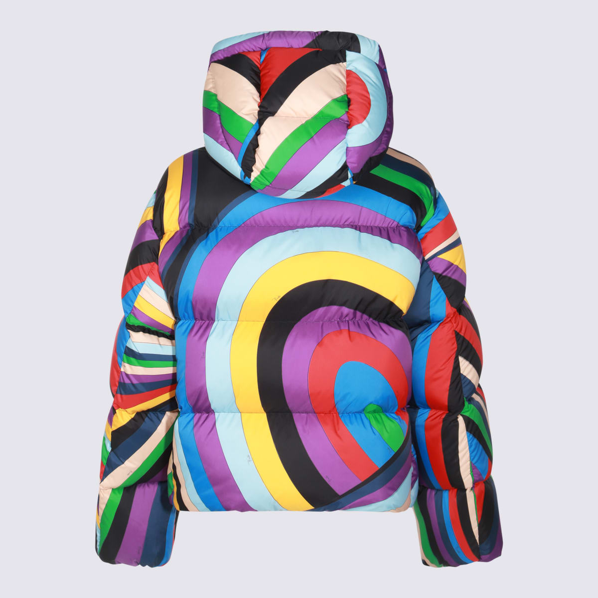 Shop Pucci Multicolor Down Jacket In Viola/rosso