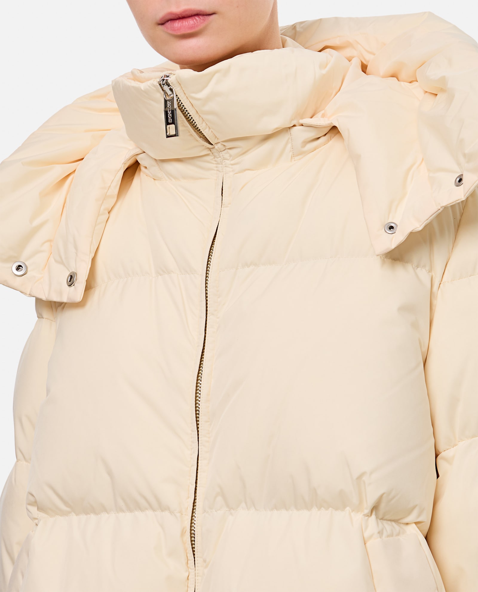 Shop Sportmax Beira Short Down Jacket In Cream