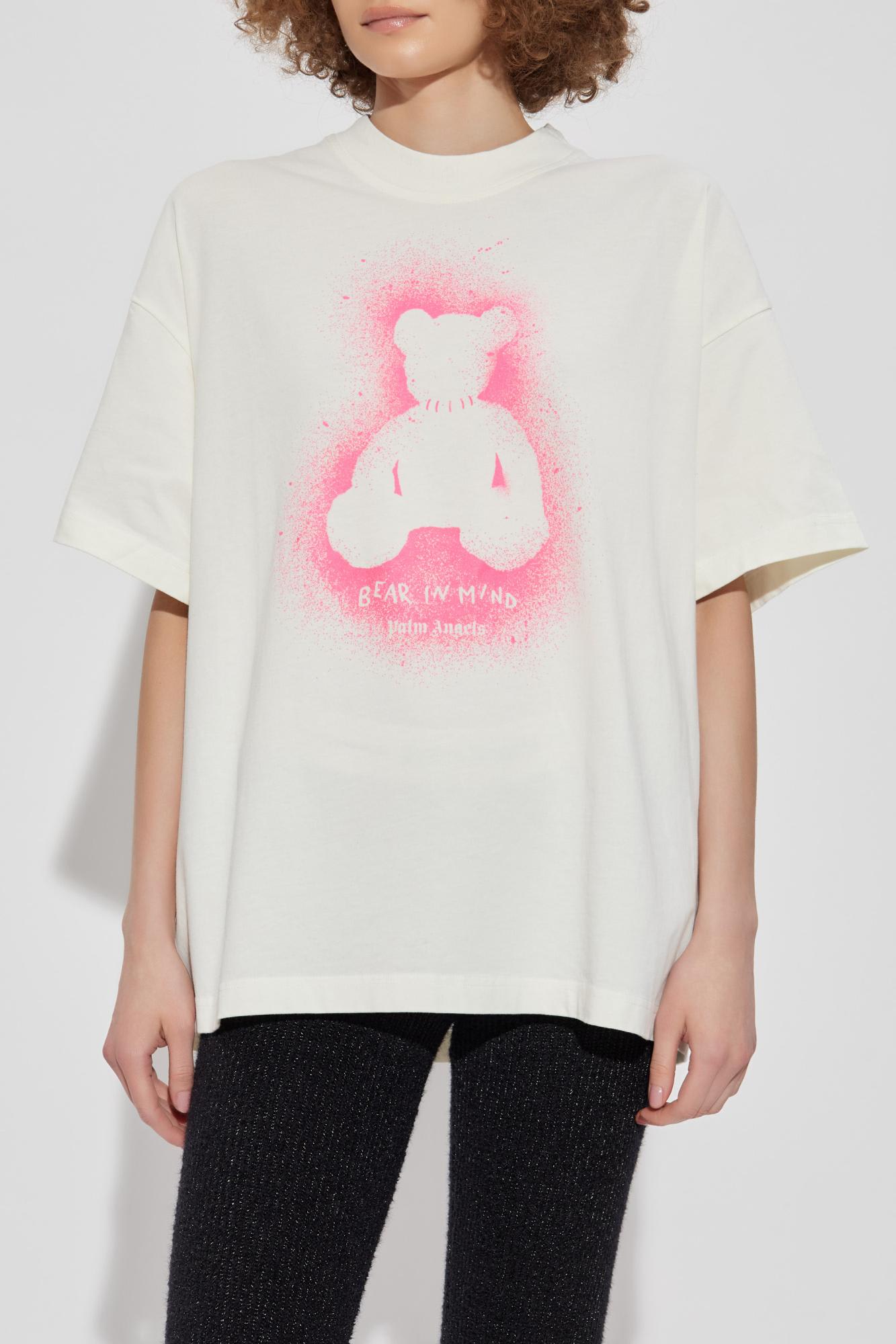 Palm Angels Ivory Cotton T-shirt In White