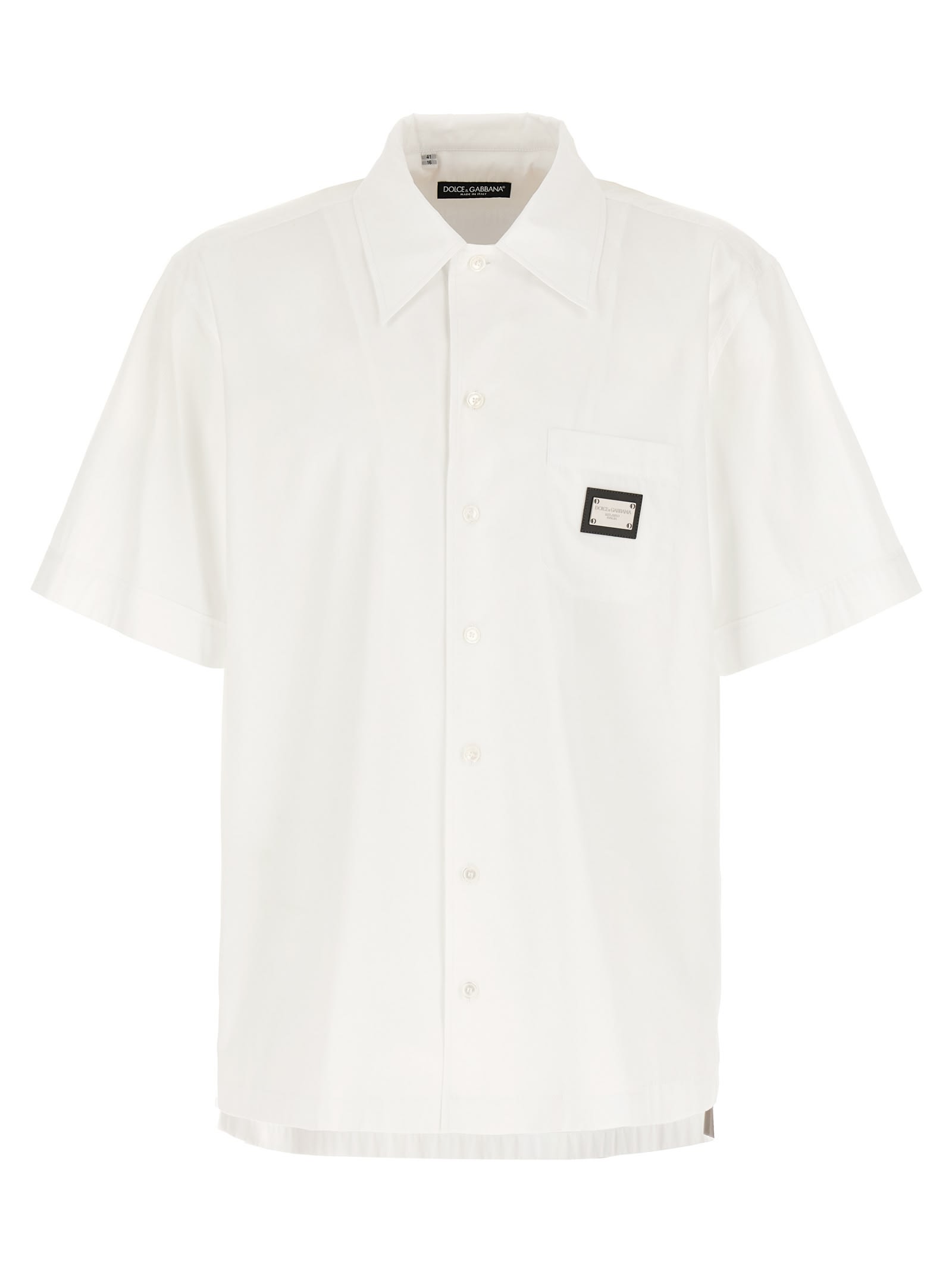 Shop Dolce & Gabbana Logo Plaque Shirt In White