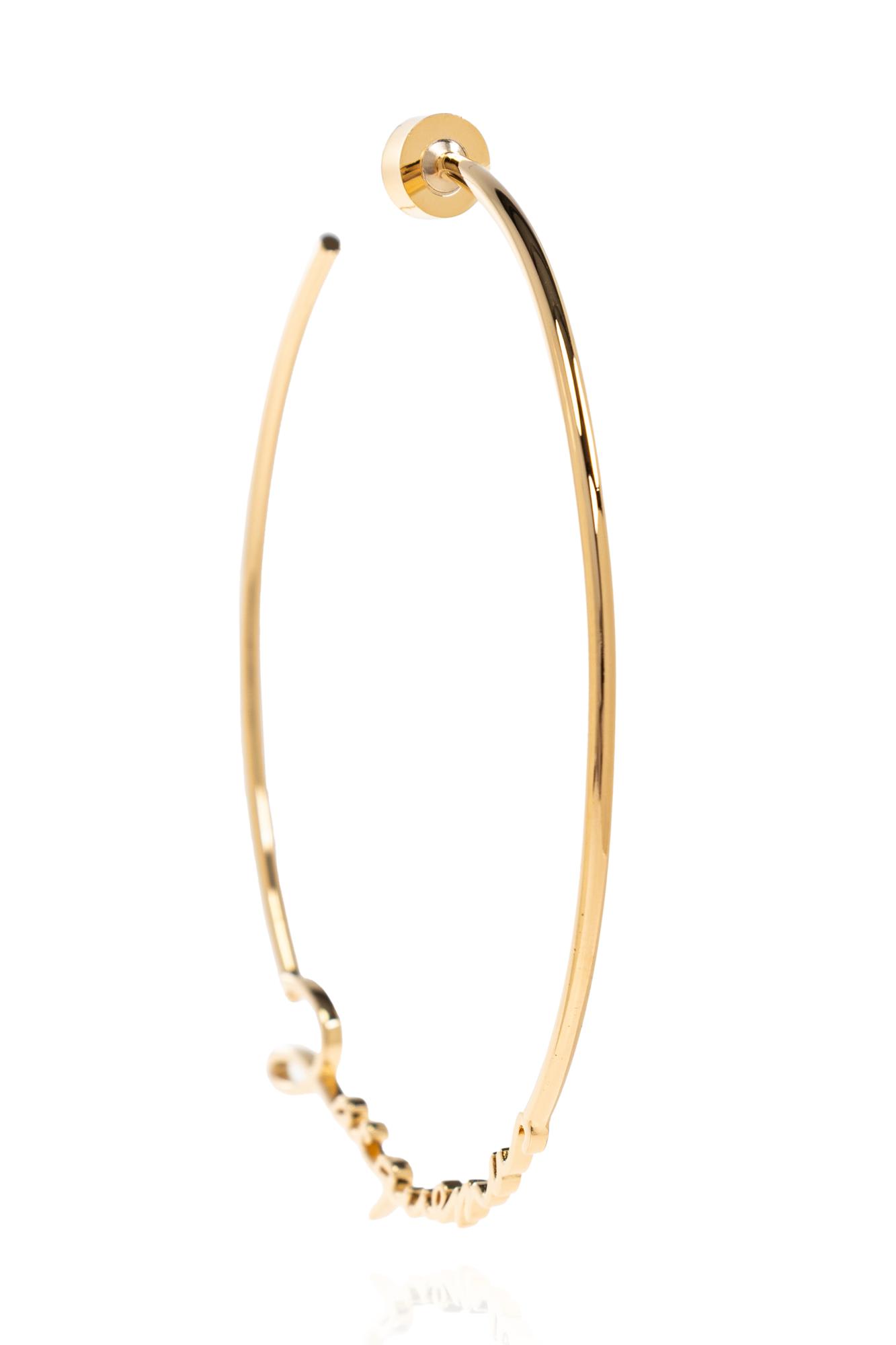 Jacquemus Logo-lettering Hoop Earrings In Gold
