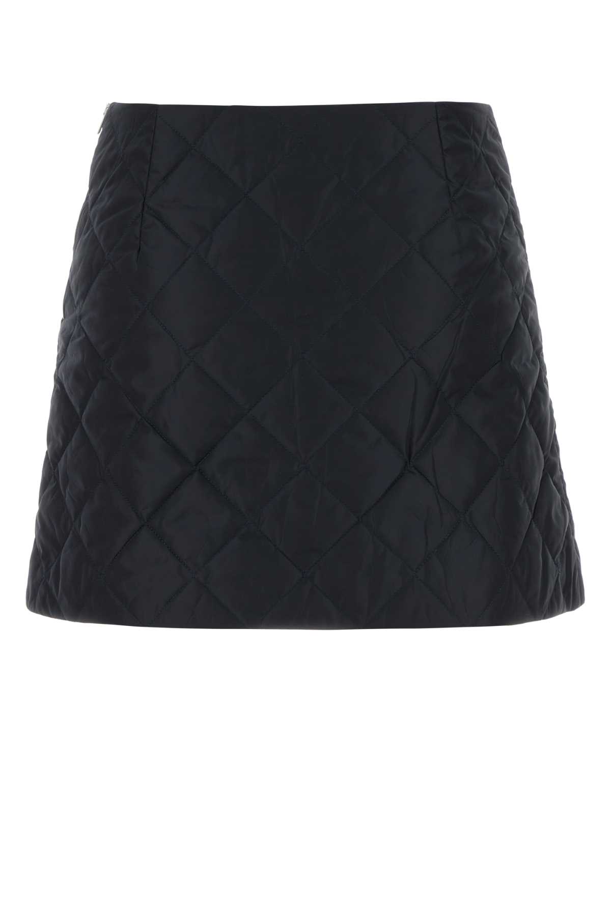 Prada Minigonna In Re-nylon Blu Scuro Donna In Animal Print