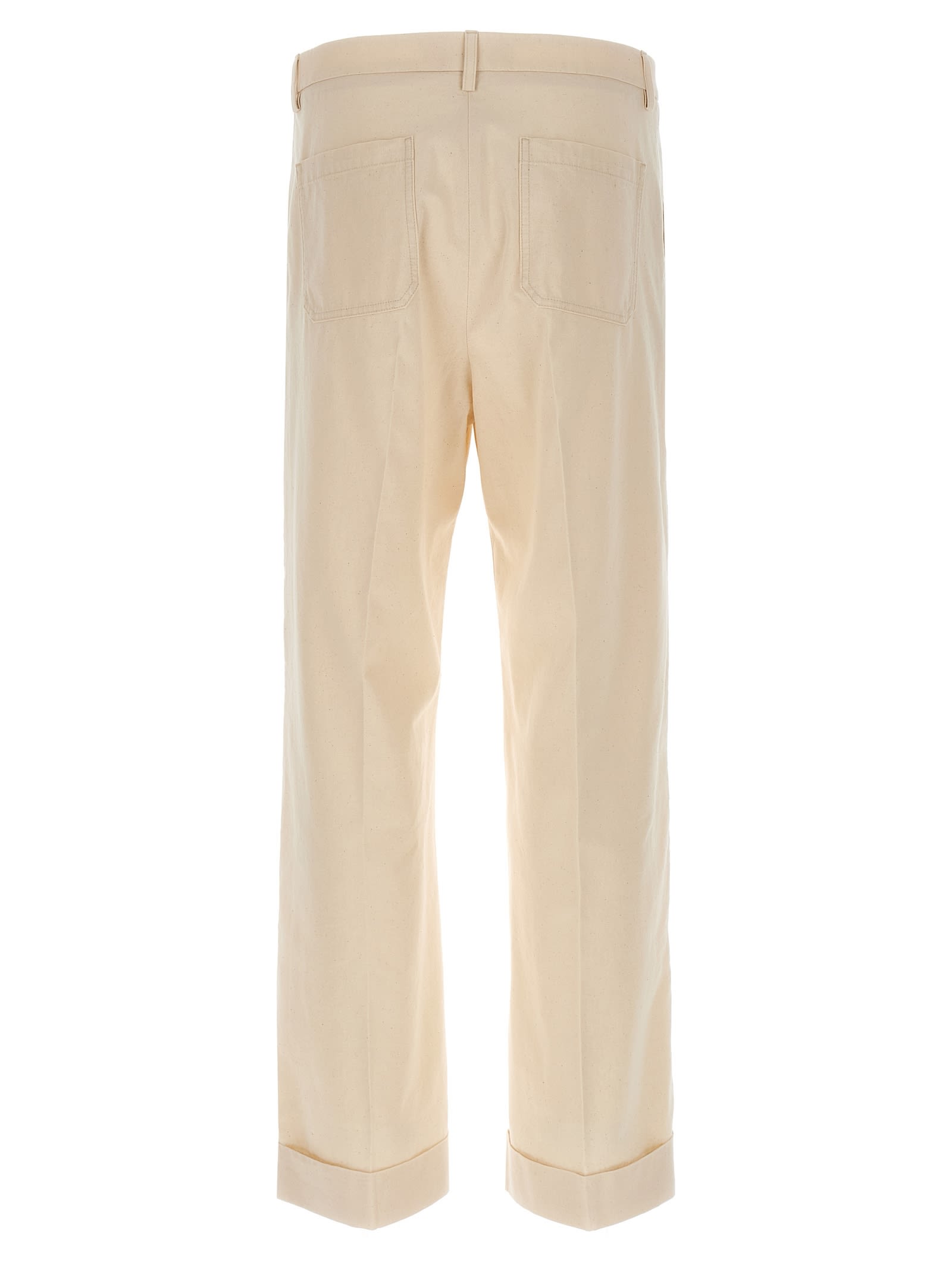 Valentino Virgin Wool Pants In Neutral