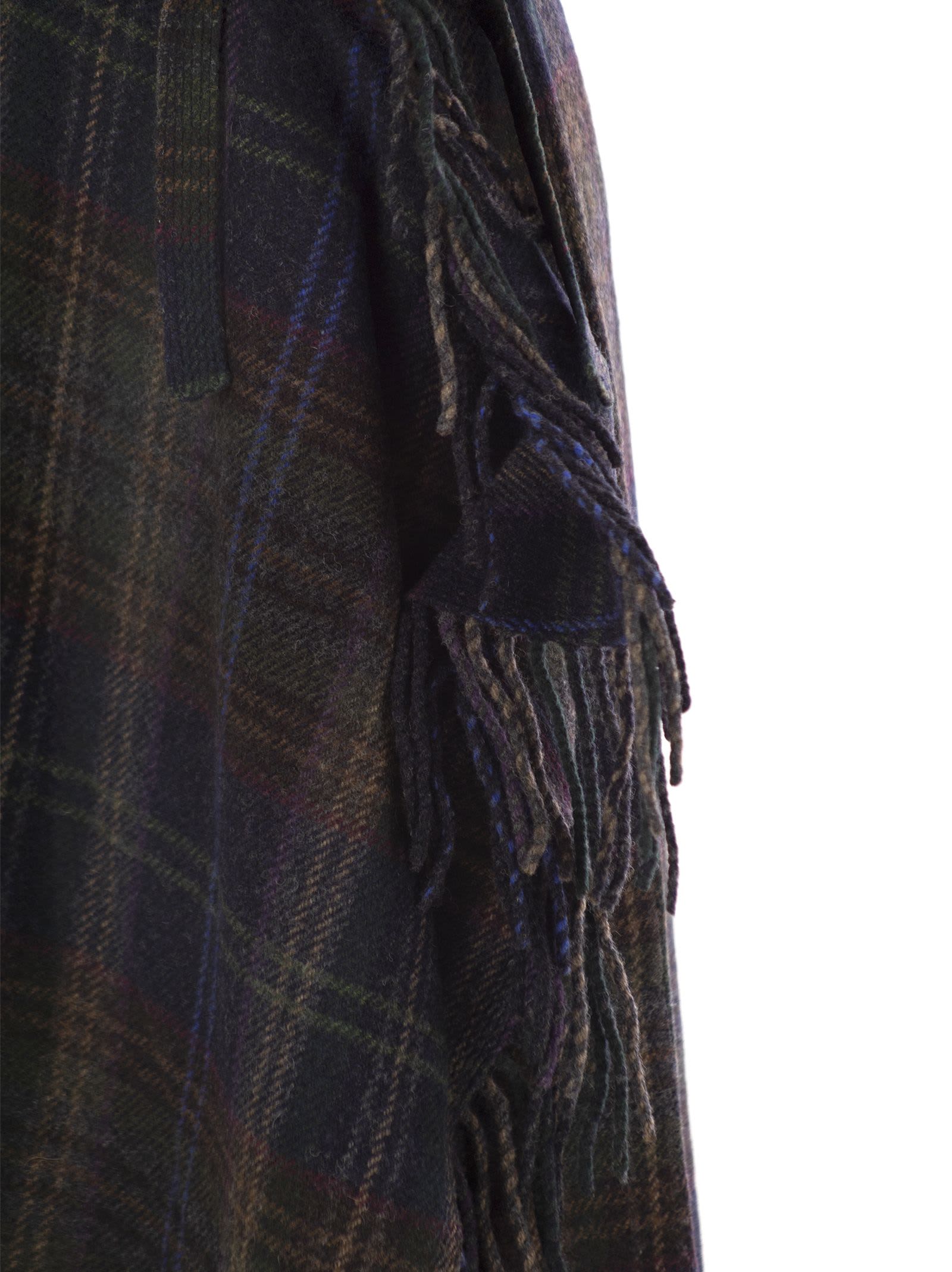 Shop Polo Ralph Lauren Fringed Wrap Skirt In Blue/brown