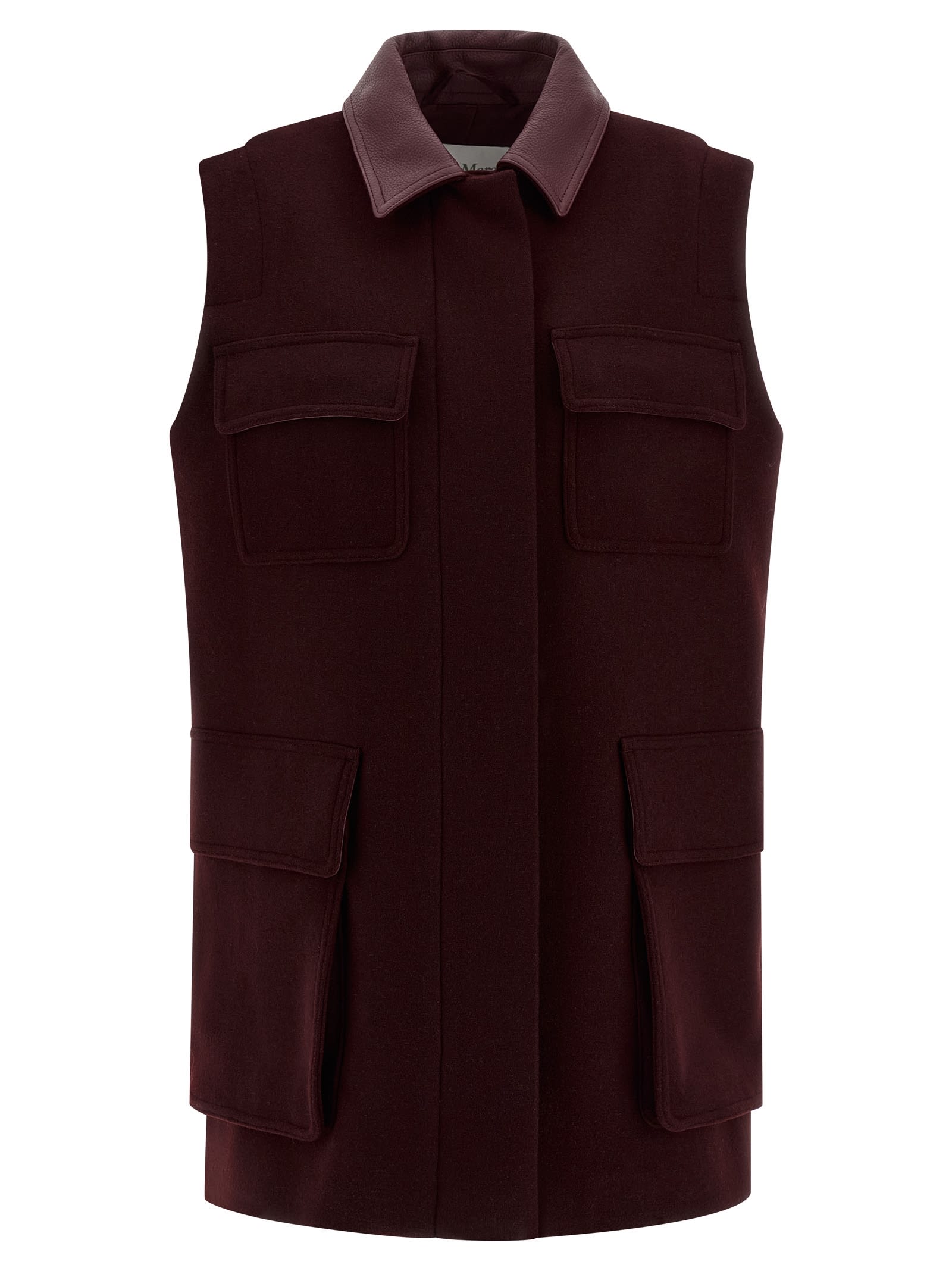 Max Mara Aeroso1234 Vest In Burgundy
