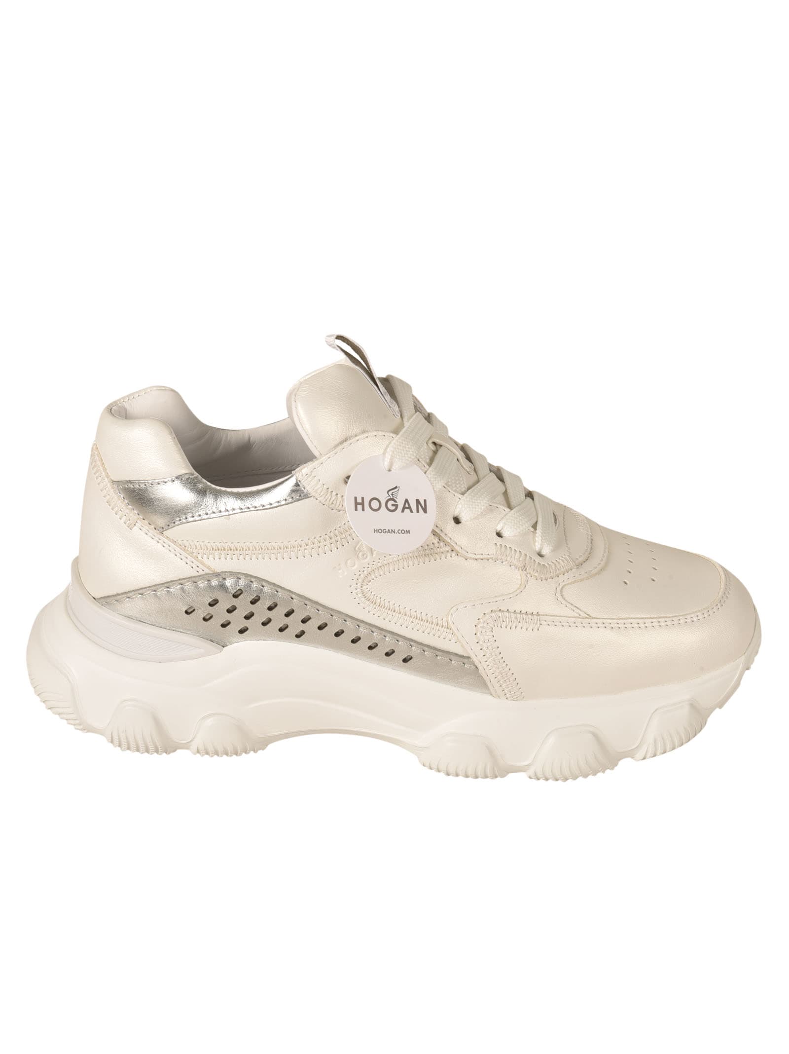 Hogan Hyperactive Sneakers In Silver/white