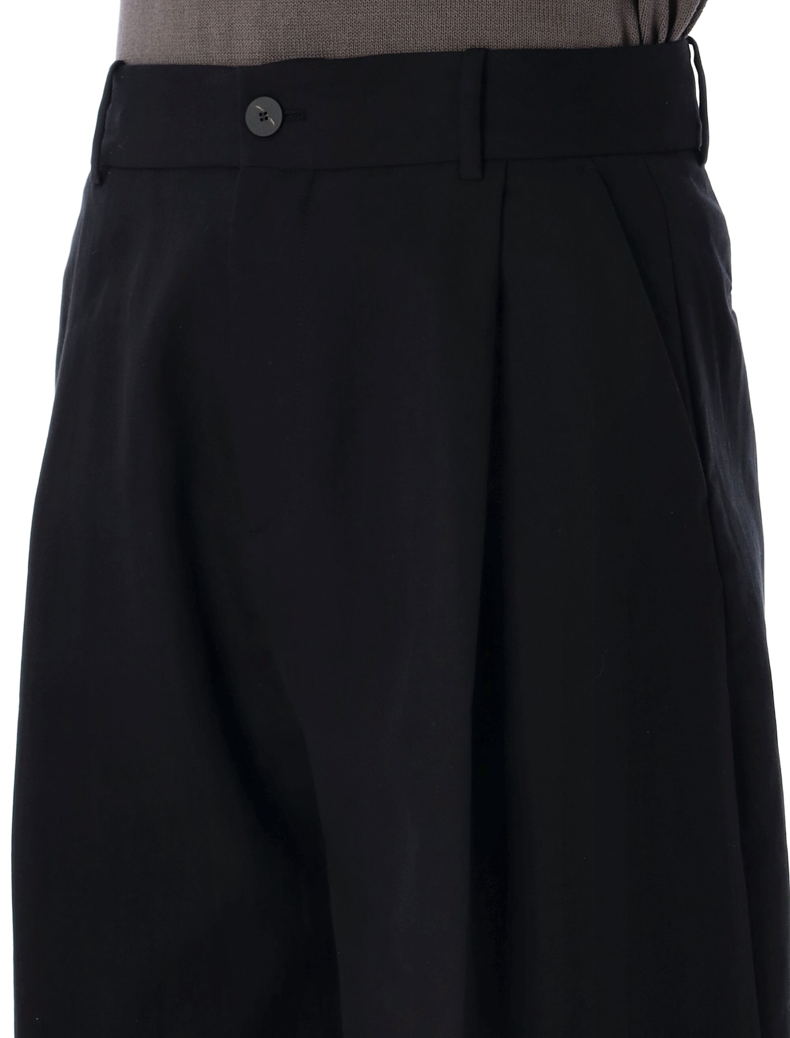 Studio Nicholson Black Bermuda Shorts In Cotton Blend In Black