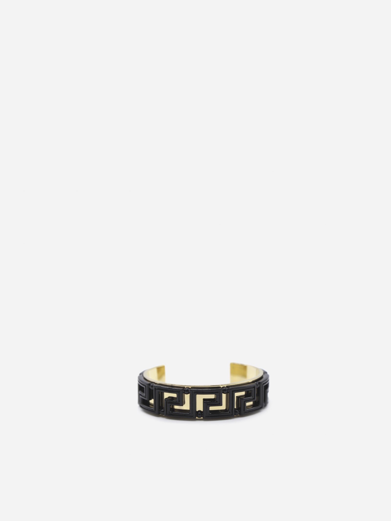 Versace Bracelet With All-over Greek Motif In Shiny Finish