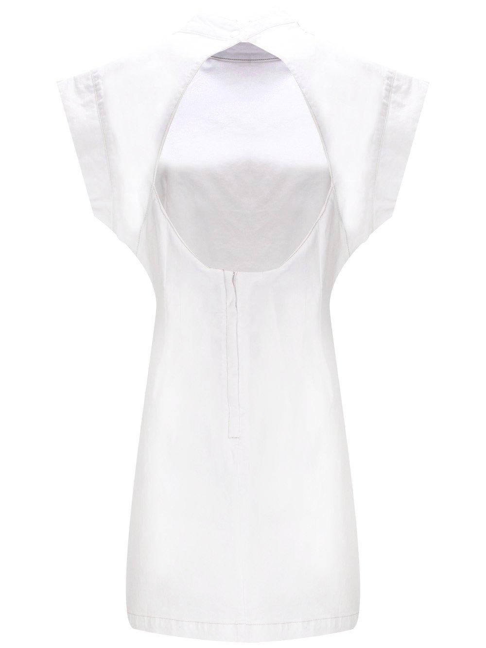 Shop Isabel Marant Nina Cape-sleeved Mini Dress In White