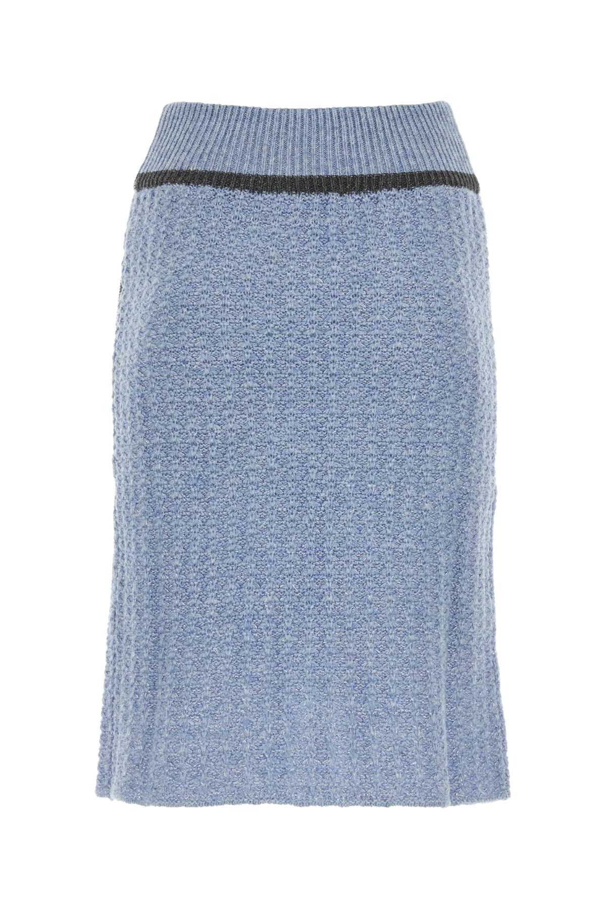 Cormio Cerulean Wool Blend Skirt In Bluepervinca