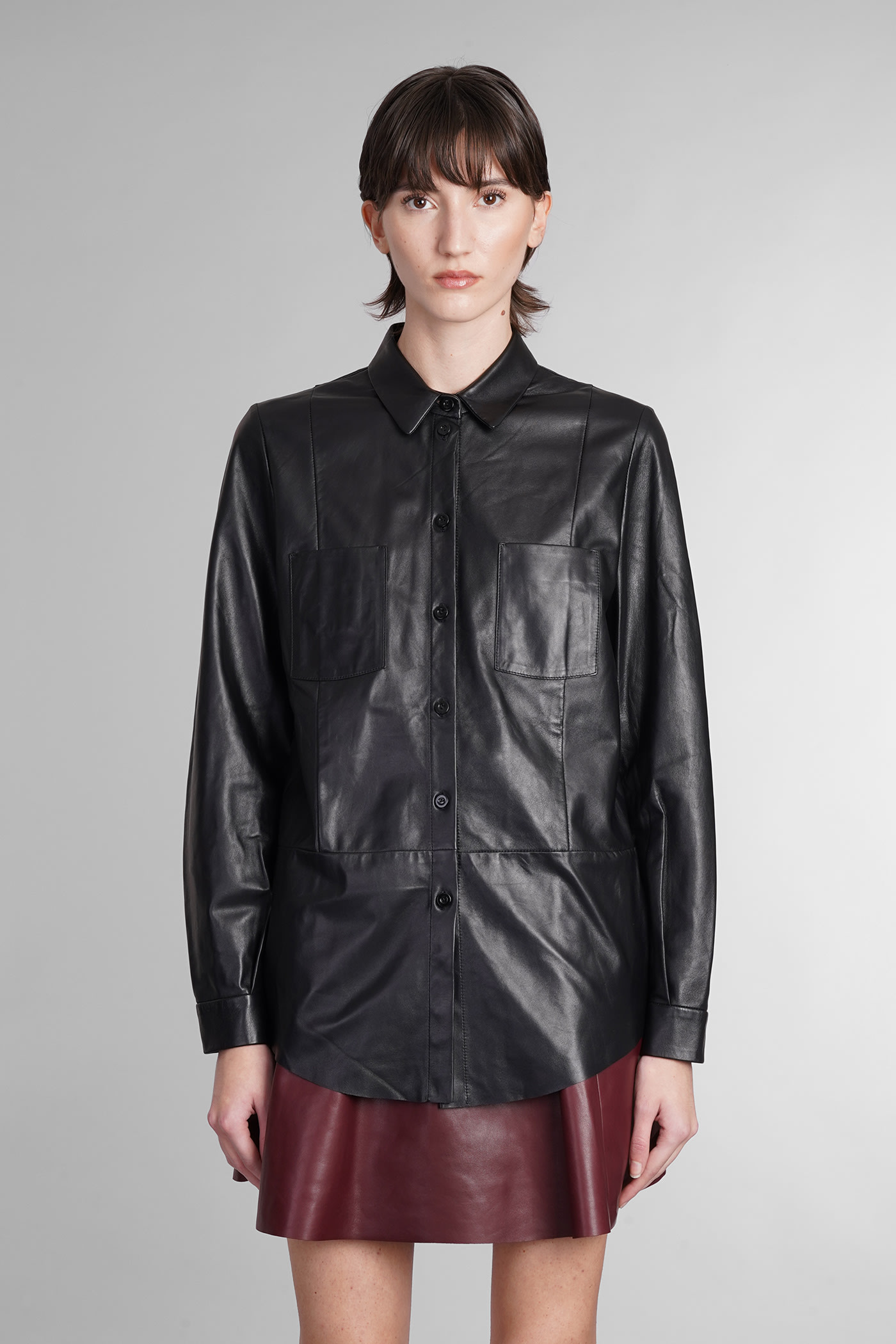DROMe Shirt In Black Leather