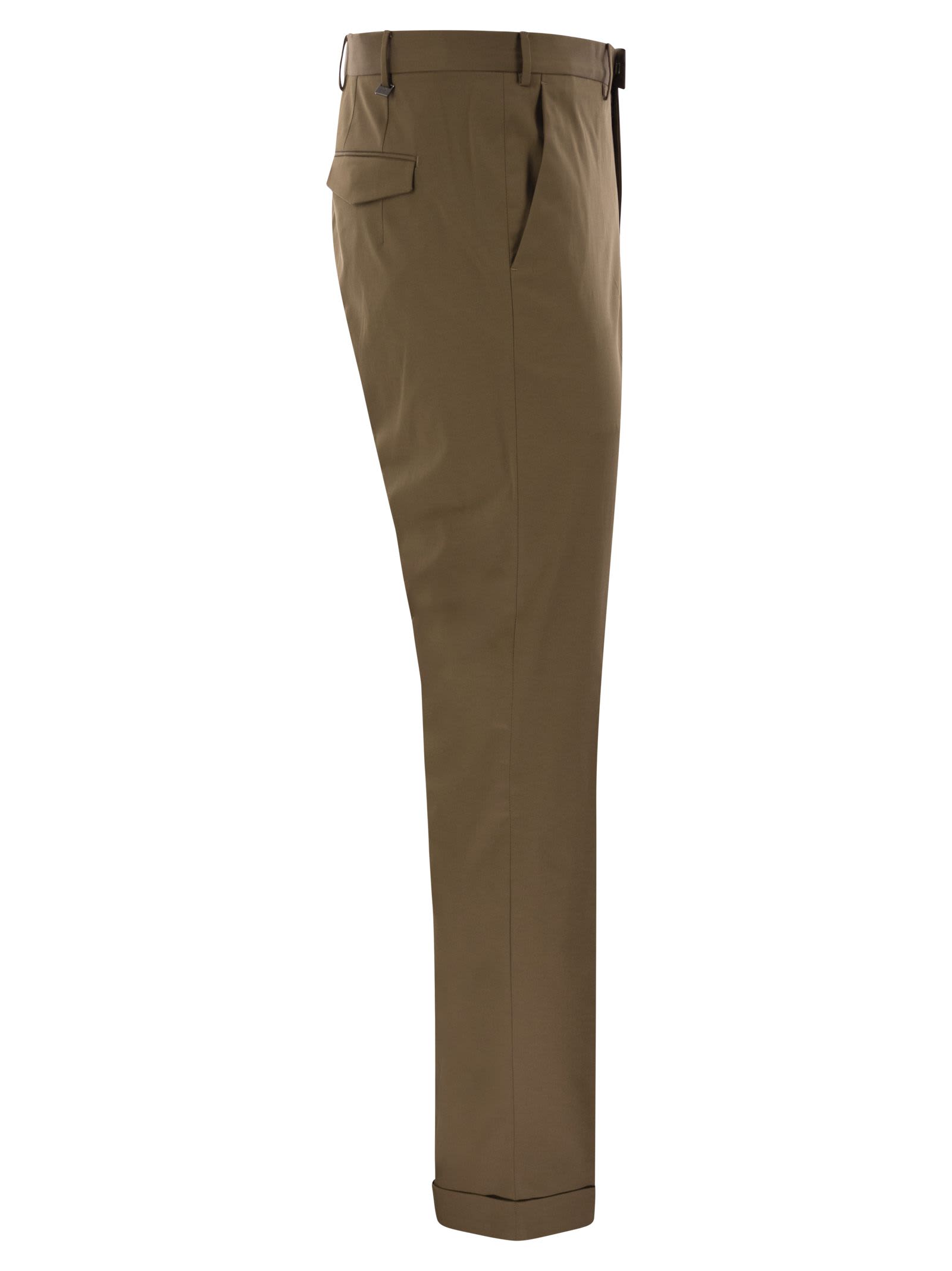 Pt Torino Pressed-crease Straight-leg Trousers In Brown