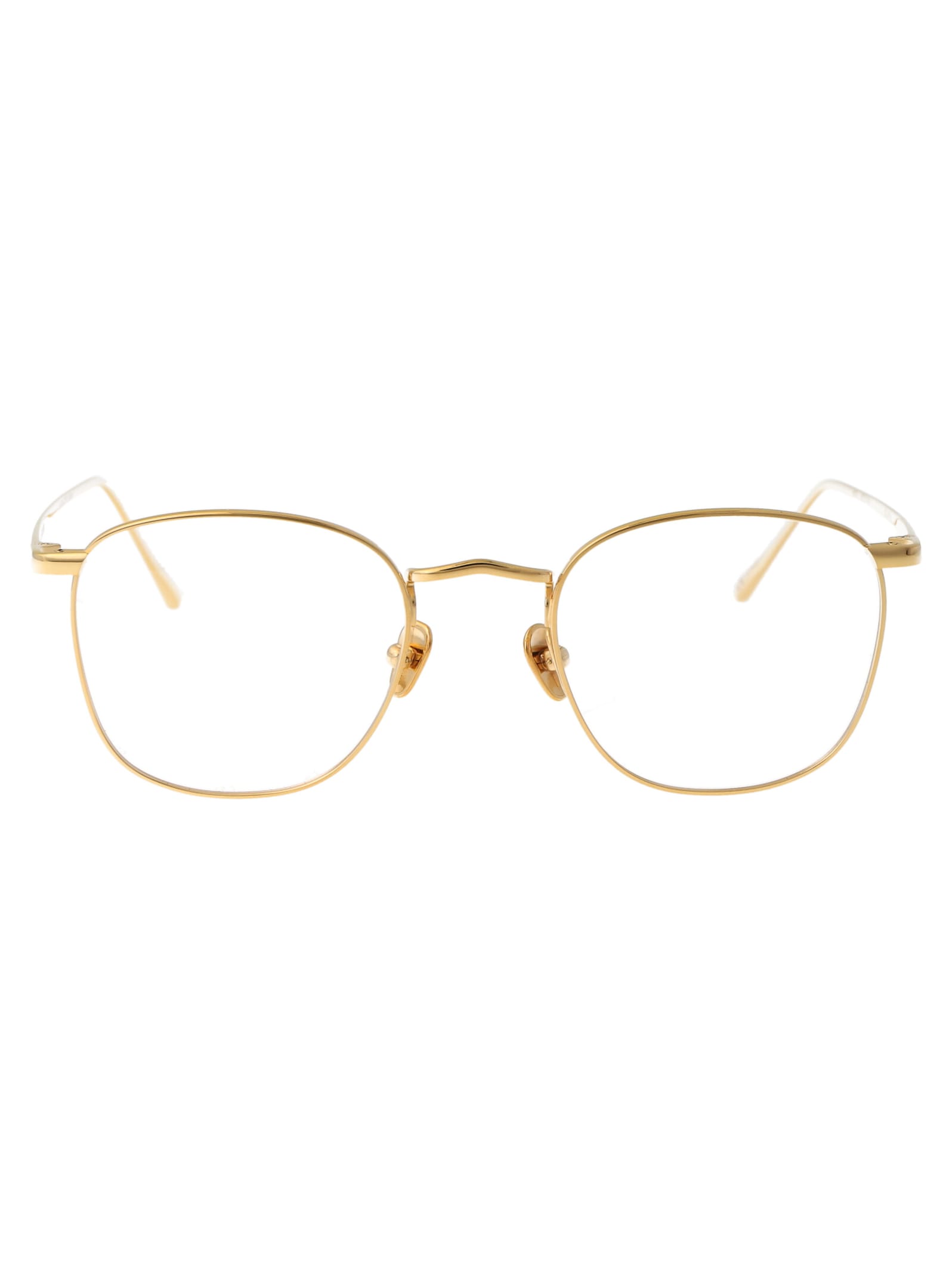 Shop Linda Farrow Simon Glasses In Yellowgold/optical