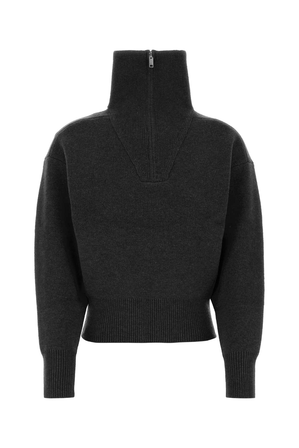 Shop Marant Etoile Charcoal Stretch Wool Blend Laranne Sweater In Anthracite