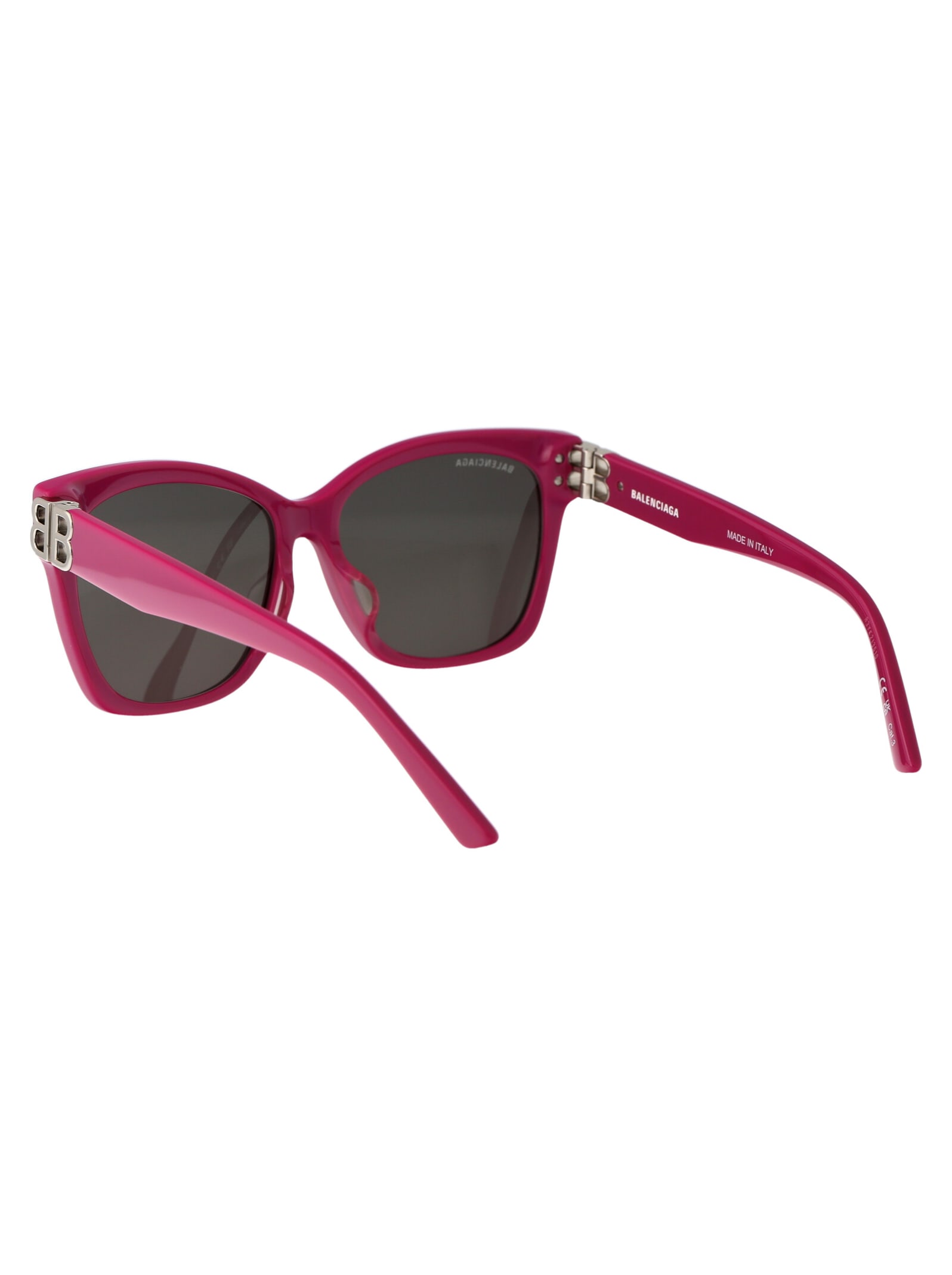 Shop Balenciaga Bb0102sa Sunglasses In 013 Fuchsia Silver Grey