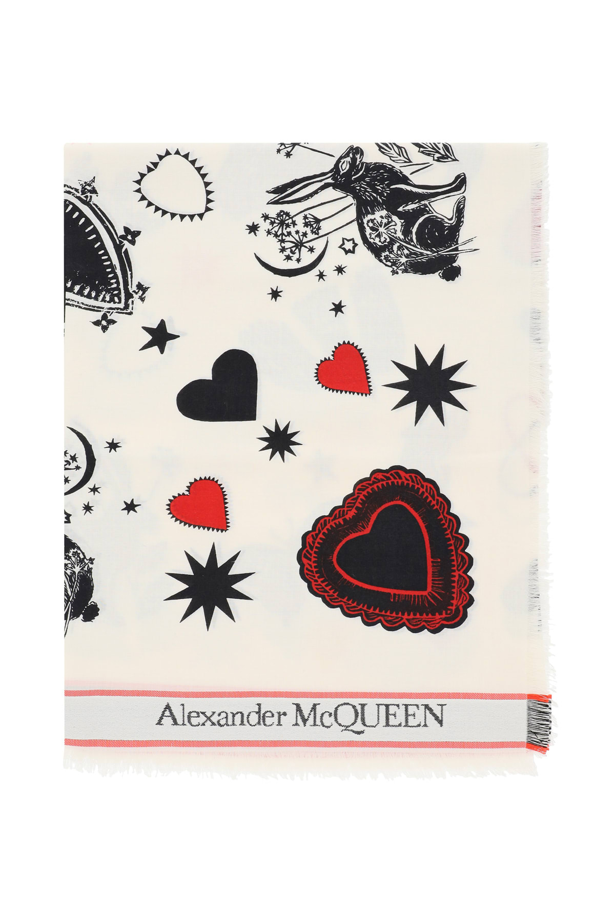 Alexander McQueen Wool And Silk mystic Selvedge Scarf