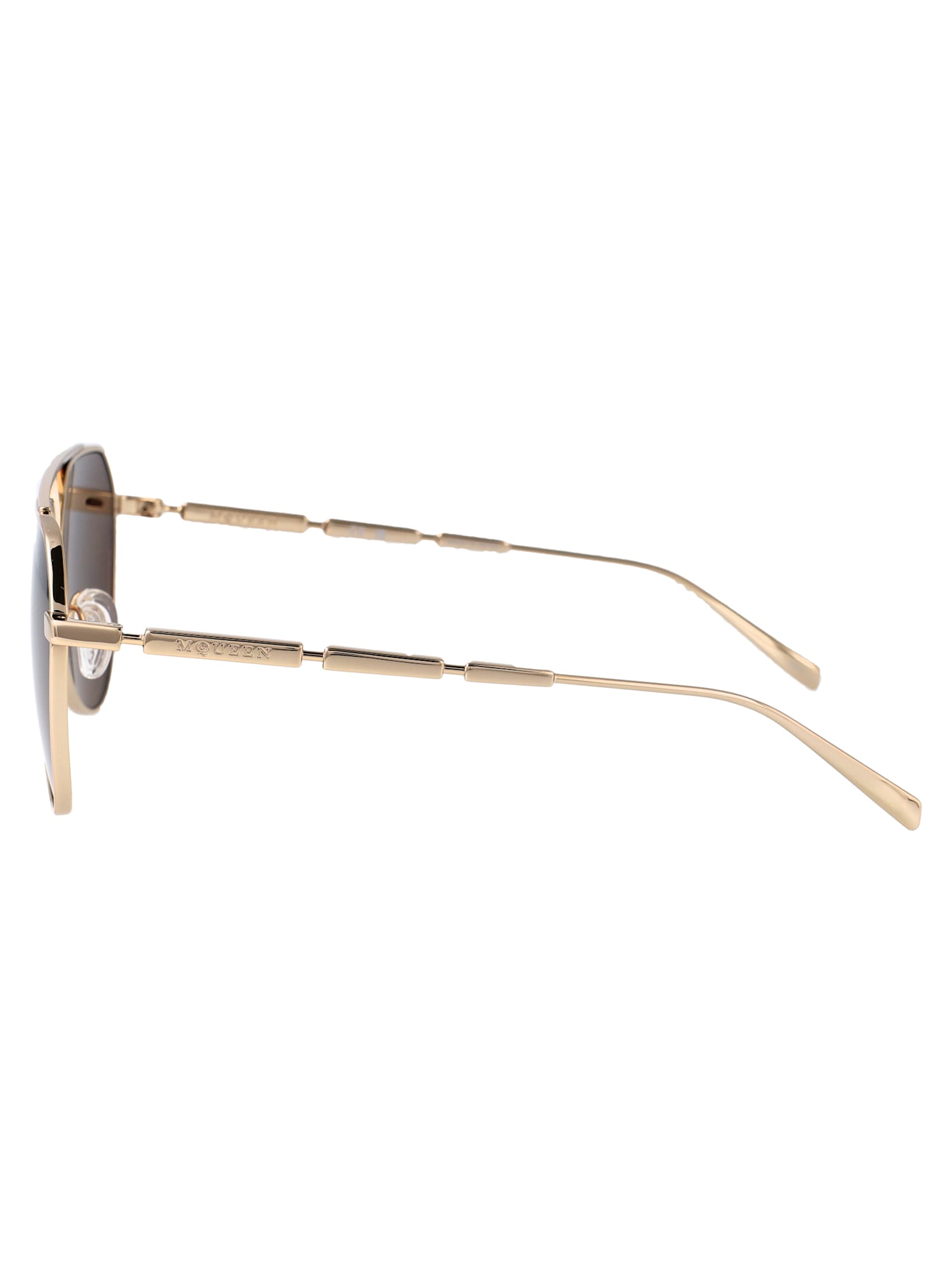 Alexander Mcqueen Am0478s Sunglasses In Gold-gold-brown