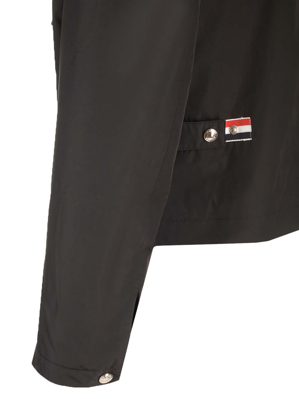 Shop Thom Browne Concealed Zip Golf Jacket In Black