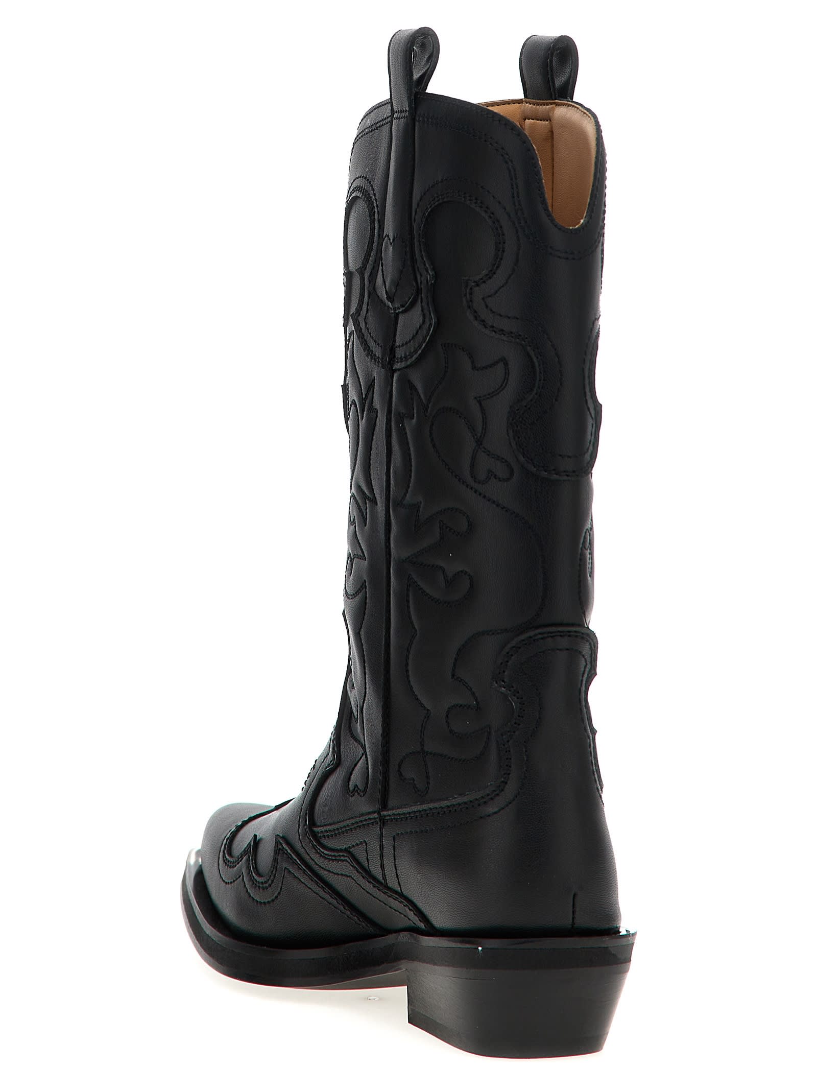 Ganni Embroidered Western Boots Women