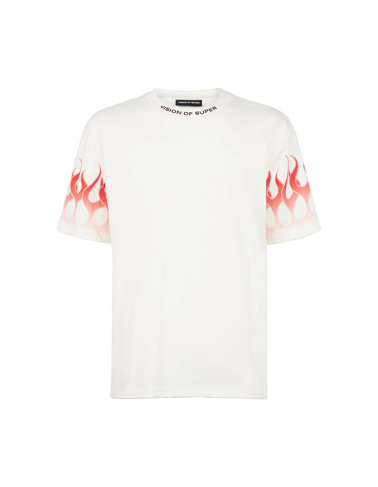 White T-shirt With Red Flames