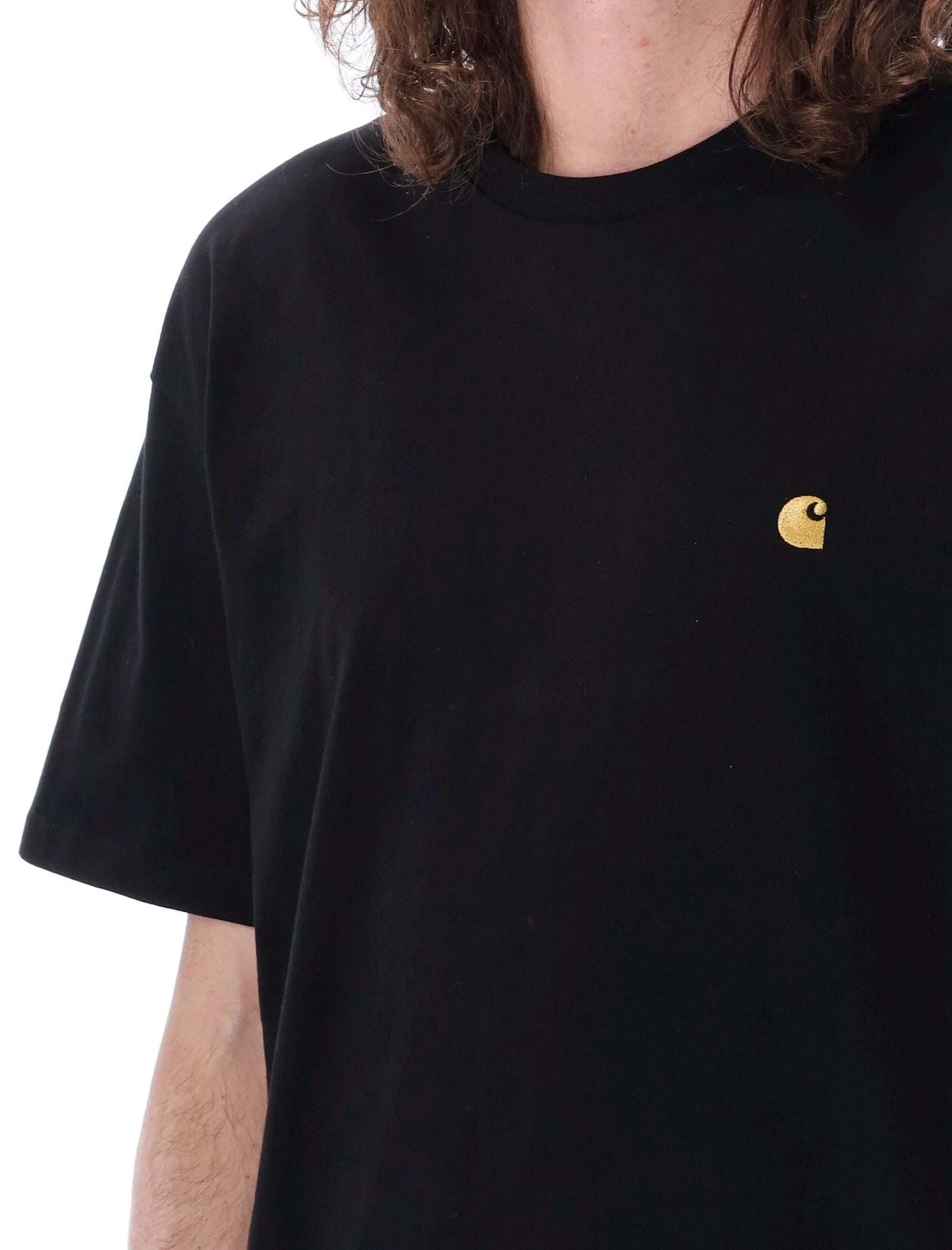 Shop Carhartt Chase S/s T-shirt In Black/gold