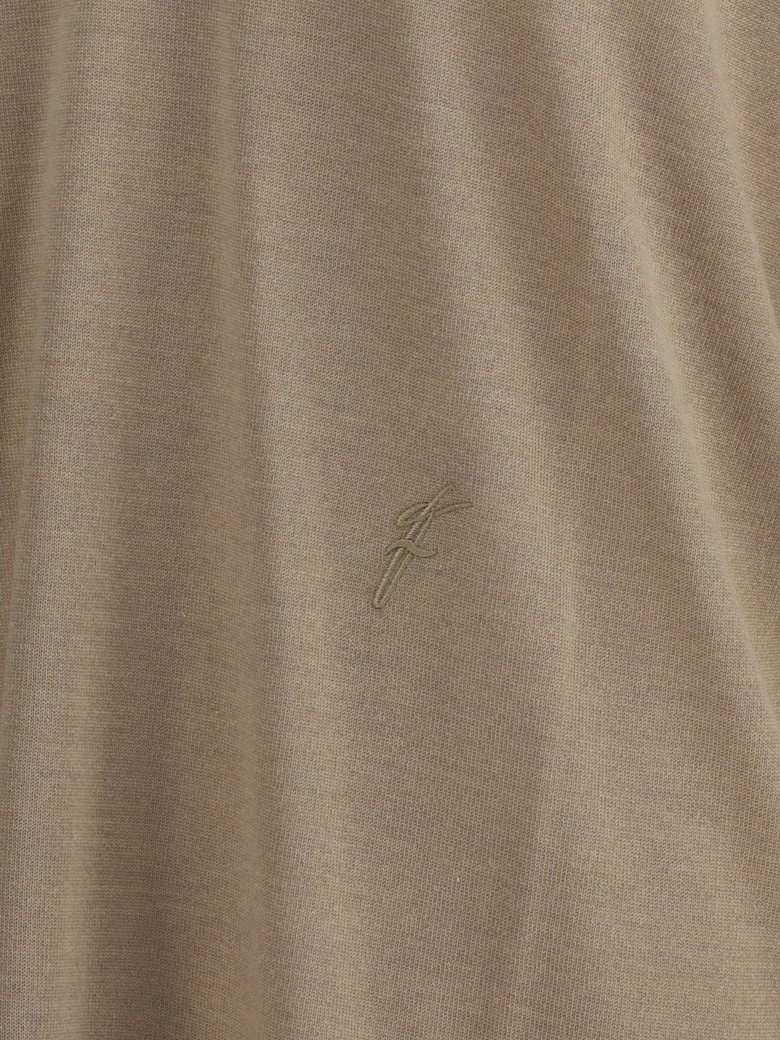 Ferragamo V-neck Sweater With Long Sleeves In Neutral