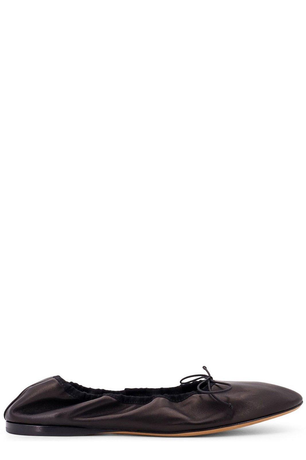 Shop The Row Hereditas Bow Detailed Ballet Flats In Blk Black