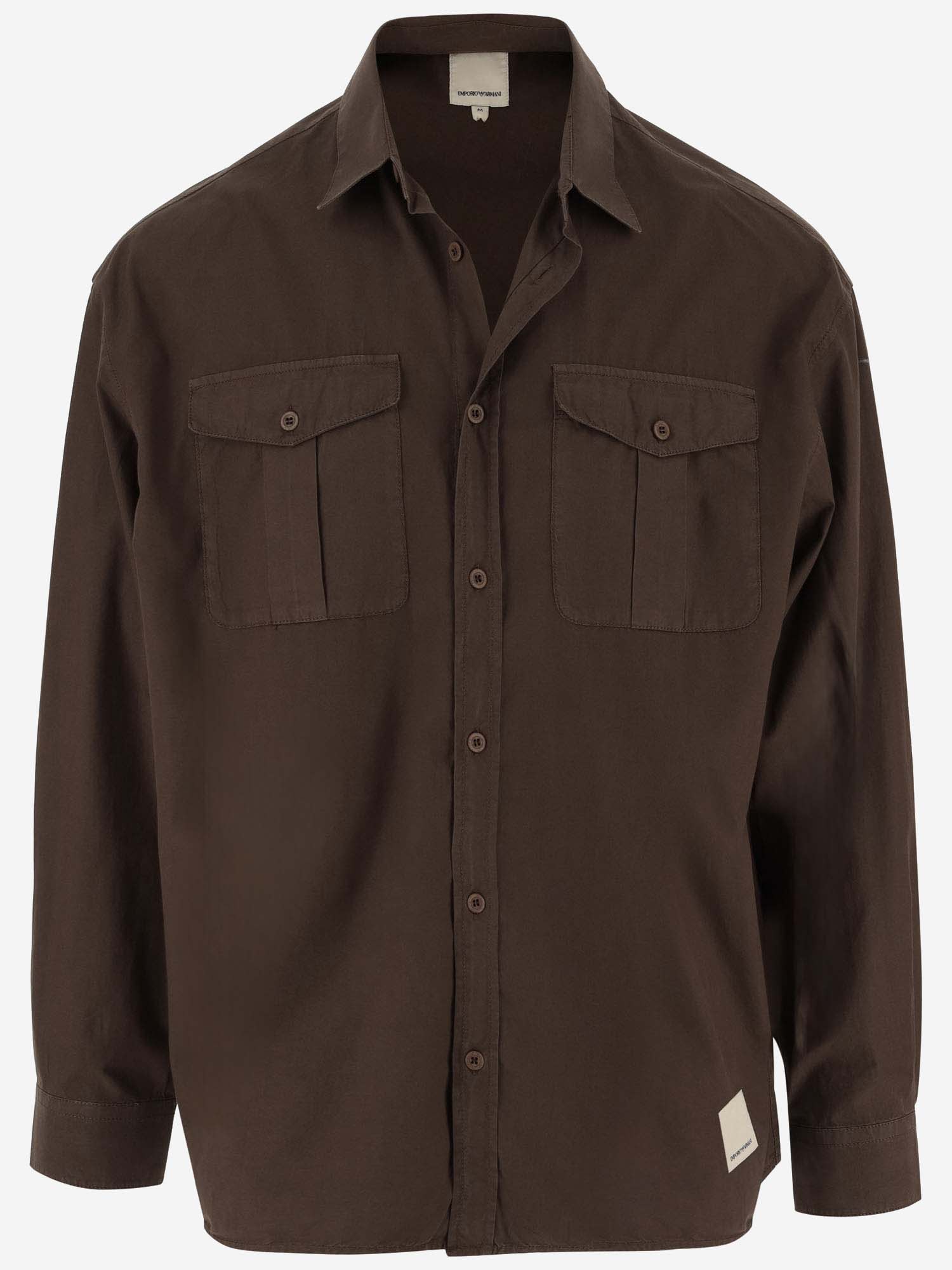 Shop Emporio Armani Cotton Shirt In Brown