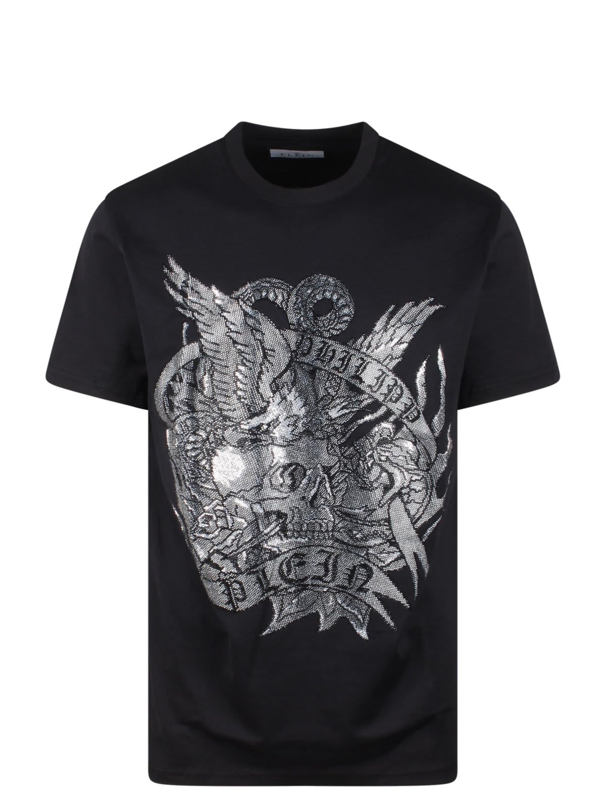 Shop Philipp Plein Ss Tattoo Round Neck T-shirt In Nero