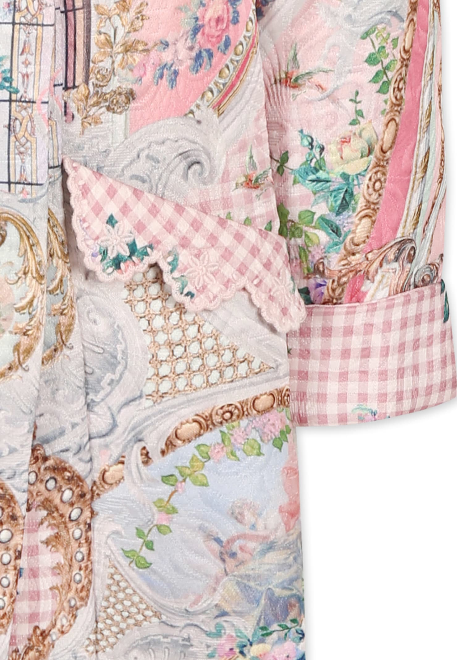 CAMILLA PINK COAT FOR GIRL WITH FLORAL PRINT