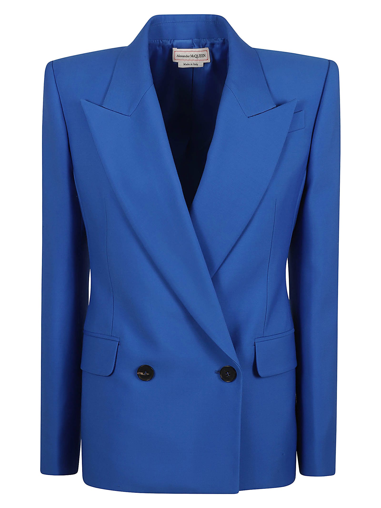 Shop Alexander Mcqueen Double-breasted Blazer In Galactic Blue