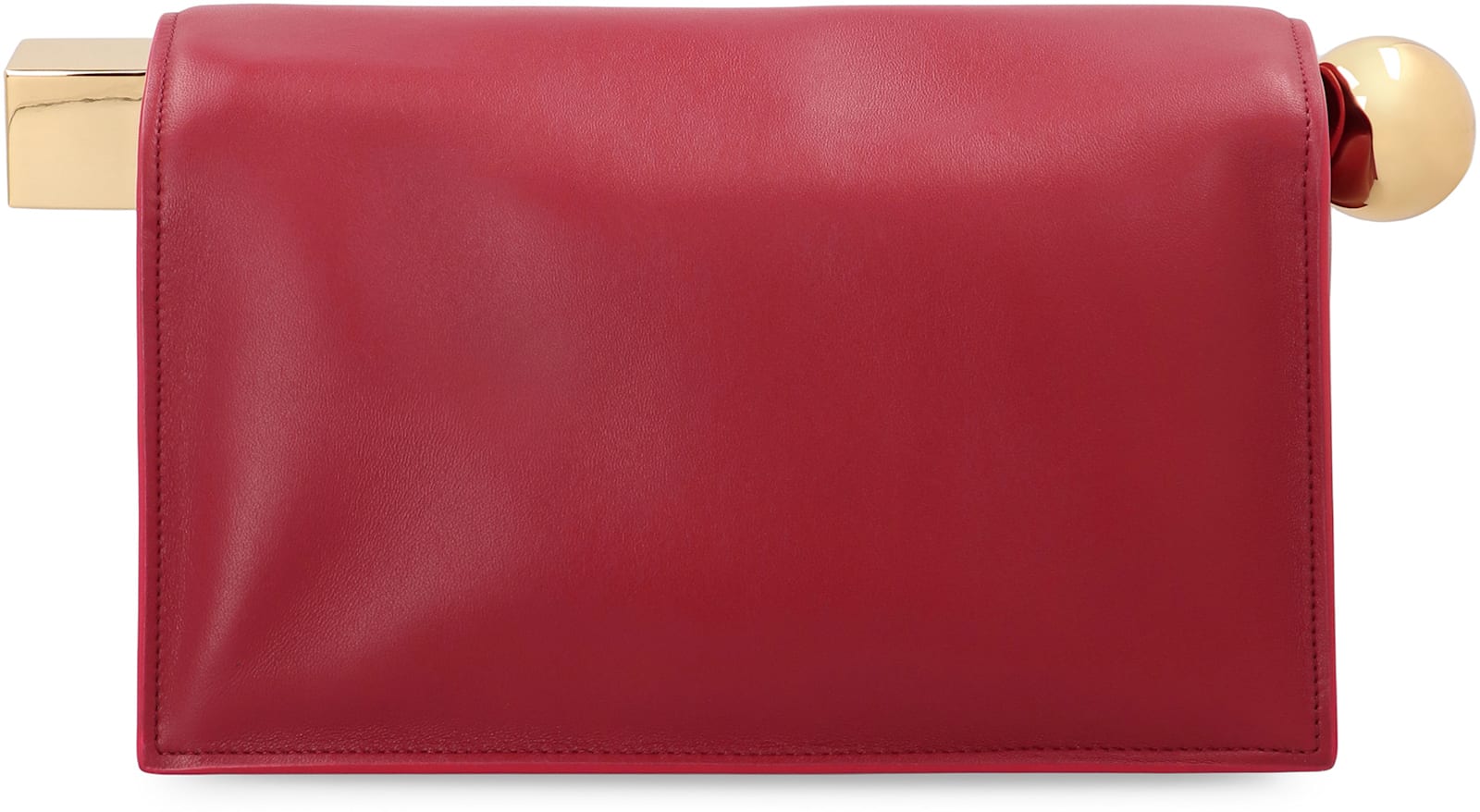 Jacquemus Square Leather Pouch In Red