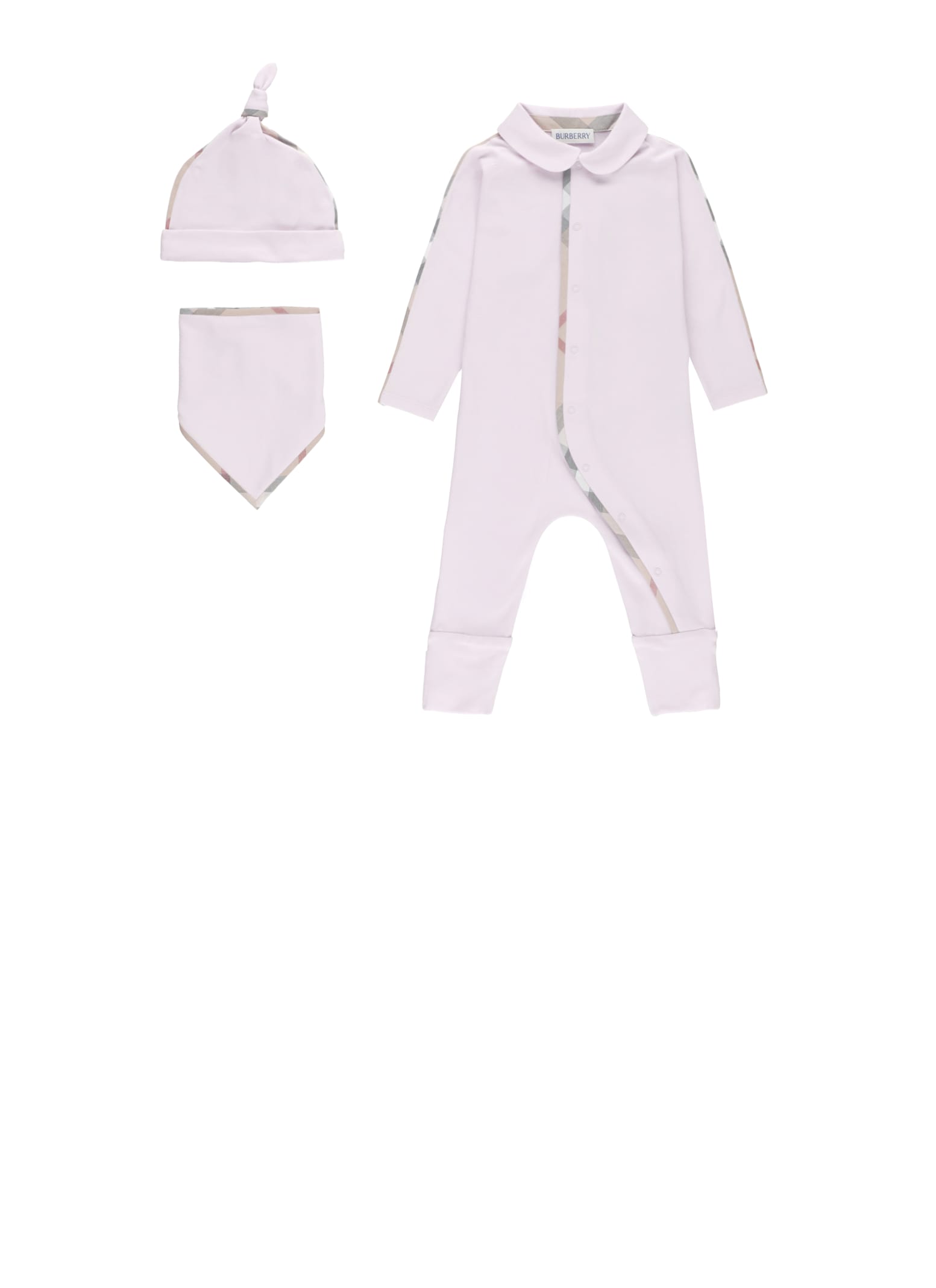Burberry Cotton Three-piece Set In Pink