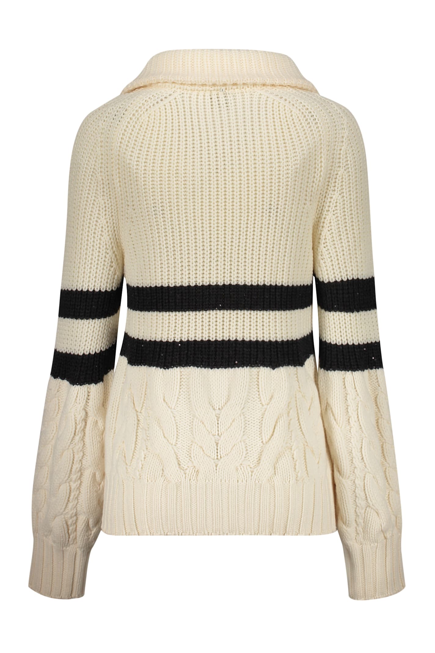Lorena Antoniazzi Virgin Wool Blend Cardigan In Ivory