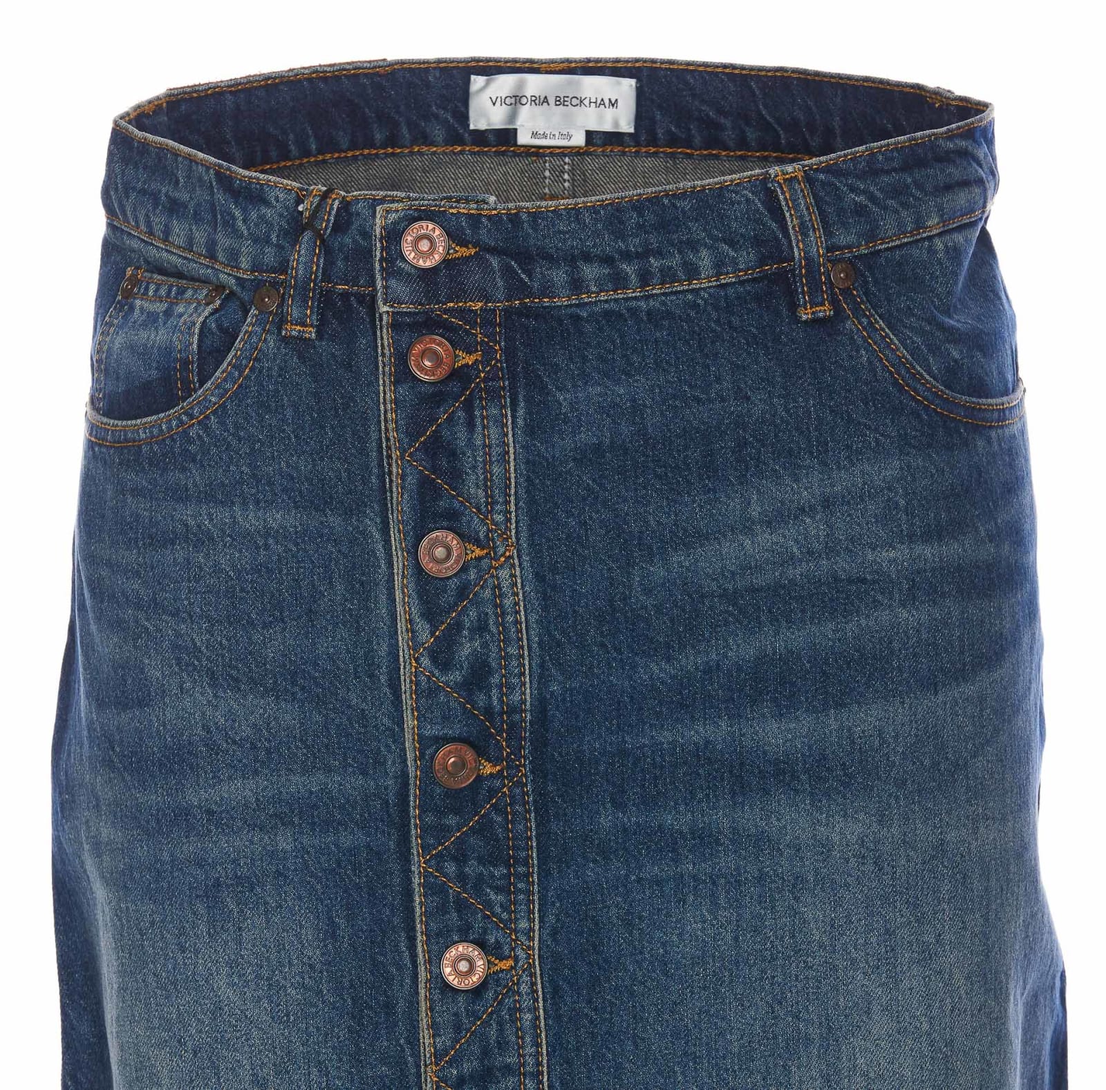 Shop Victoria Beckham Denim Skirt In Blue