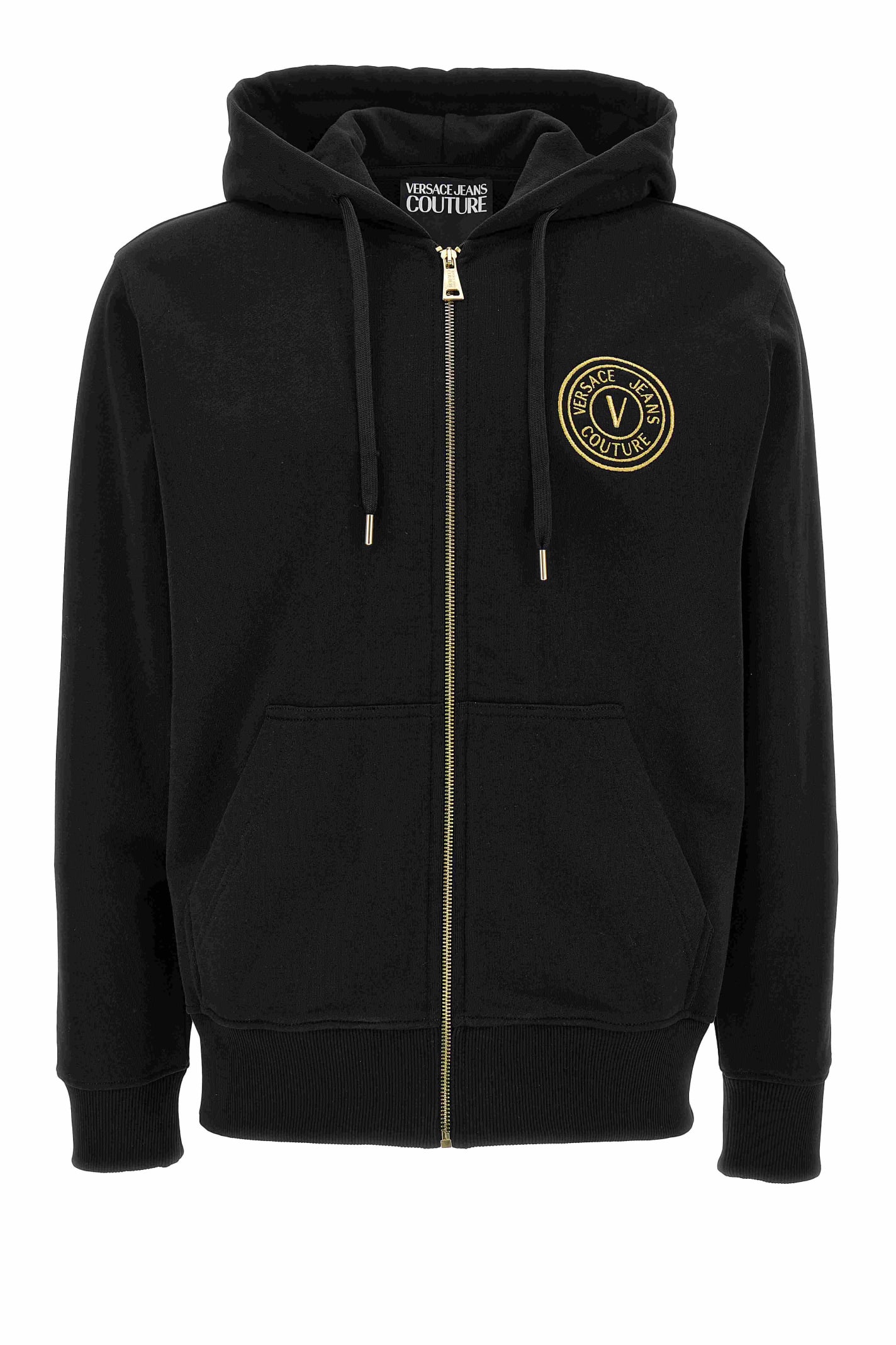 Shop Versace Jeans Couture Hoodie In Black