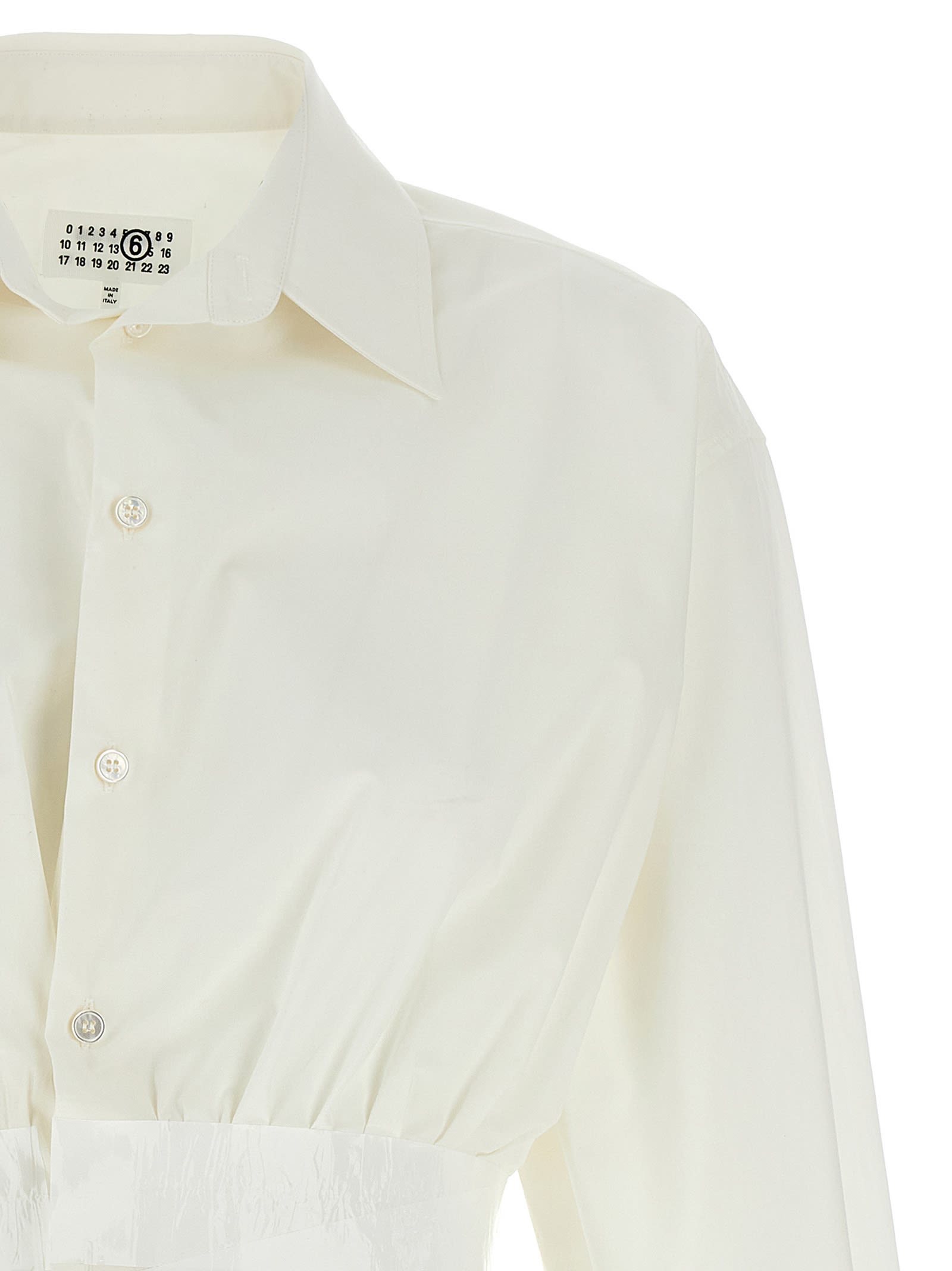 Mm6 Maison Margiela Mm6 By Maison Margiela Tailored Cotton Poplin Shirt In White
