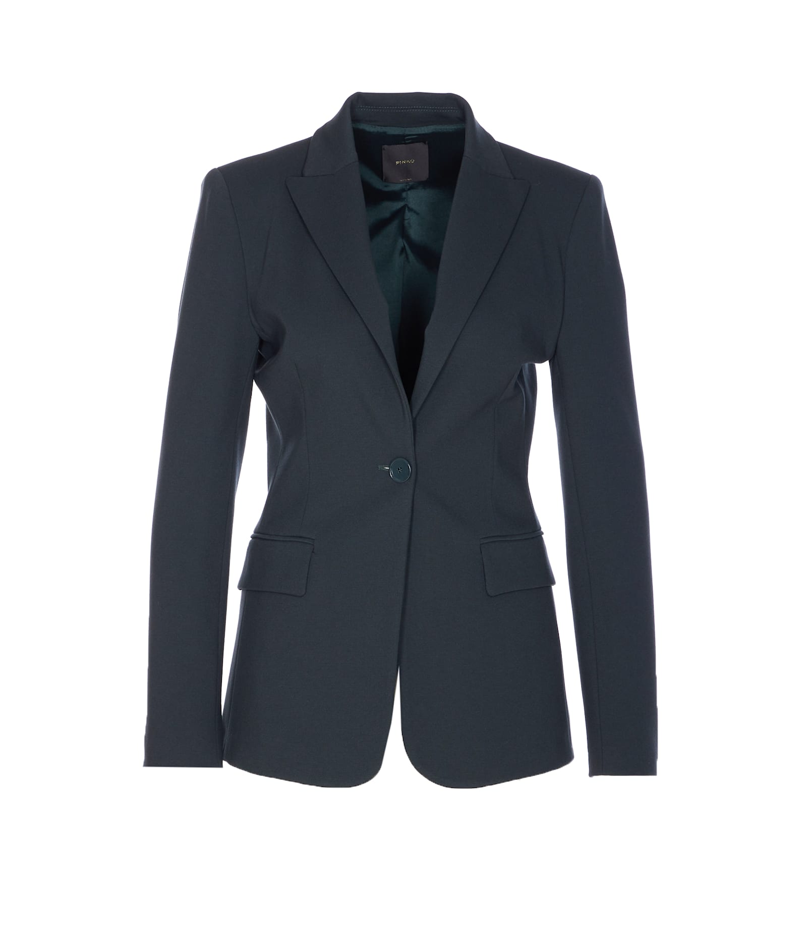 Pinko Tailored Jacket With Flap Pockets And Notched Lapels In Blue