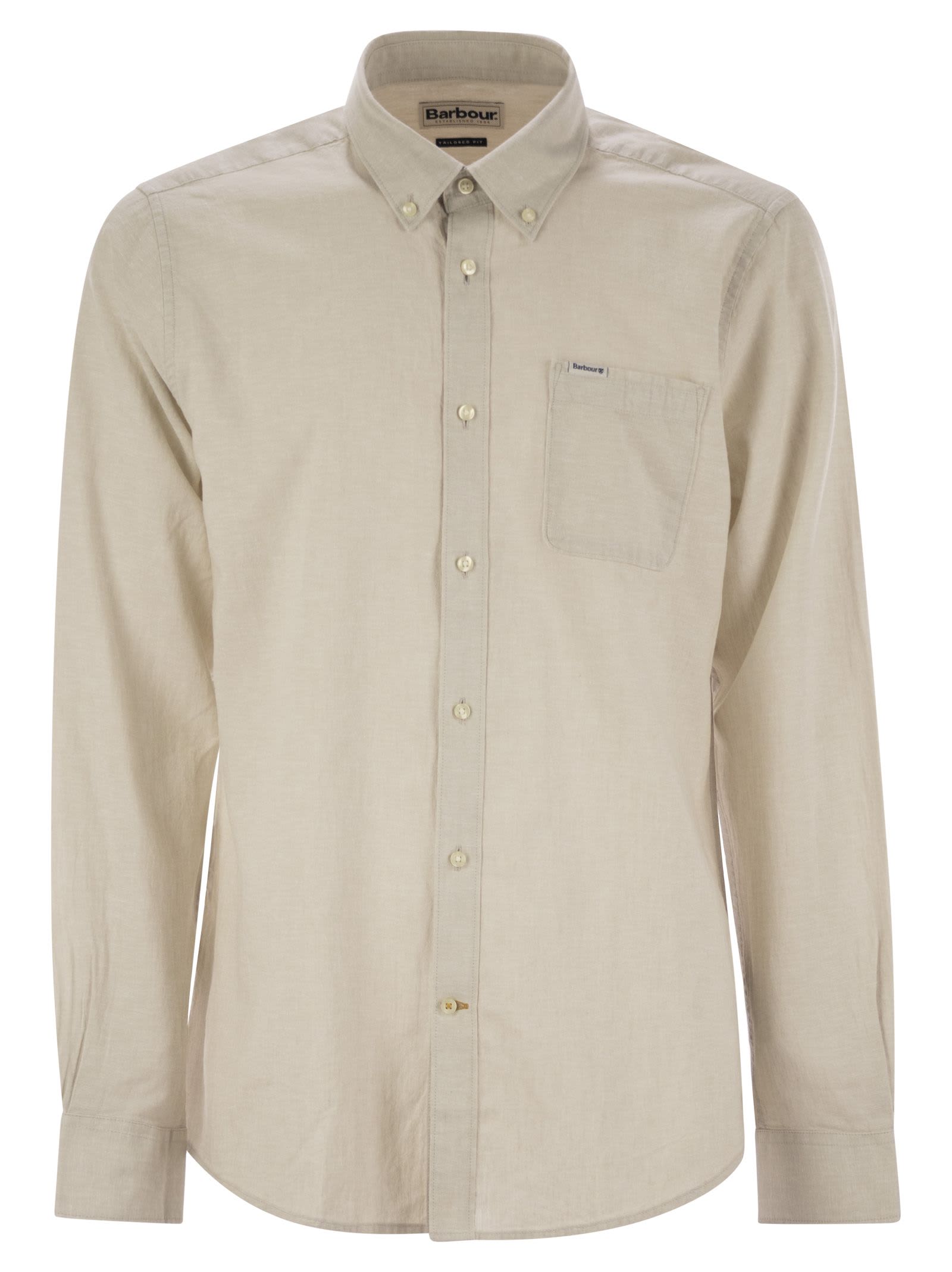 BARBOUR NELSON - LINEN AND COTTON LONG-SLEEVED SHIRT
