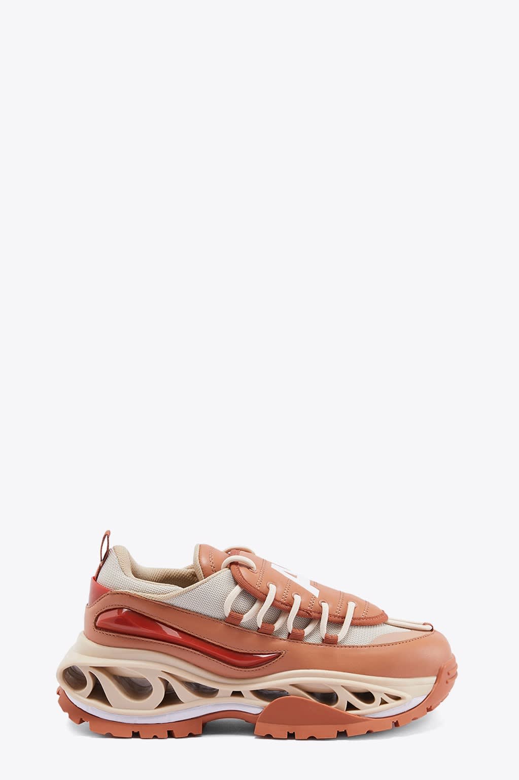 Acupuncture Ginger Lion Orange Leather And Beige Nylon Sneaker - Ginger Lion In Arancio