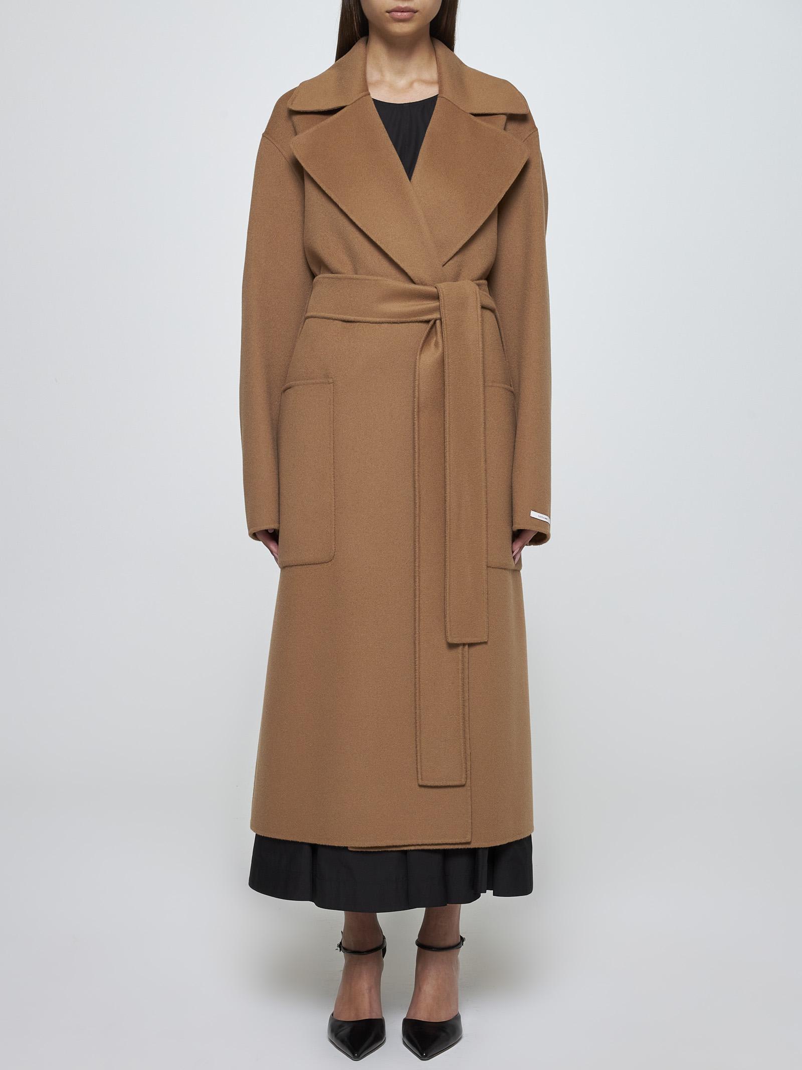 SPORTMAX VELENO BELTED WOOL COAT 