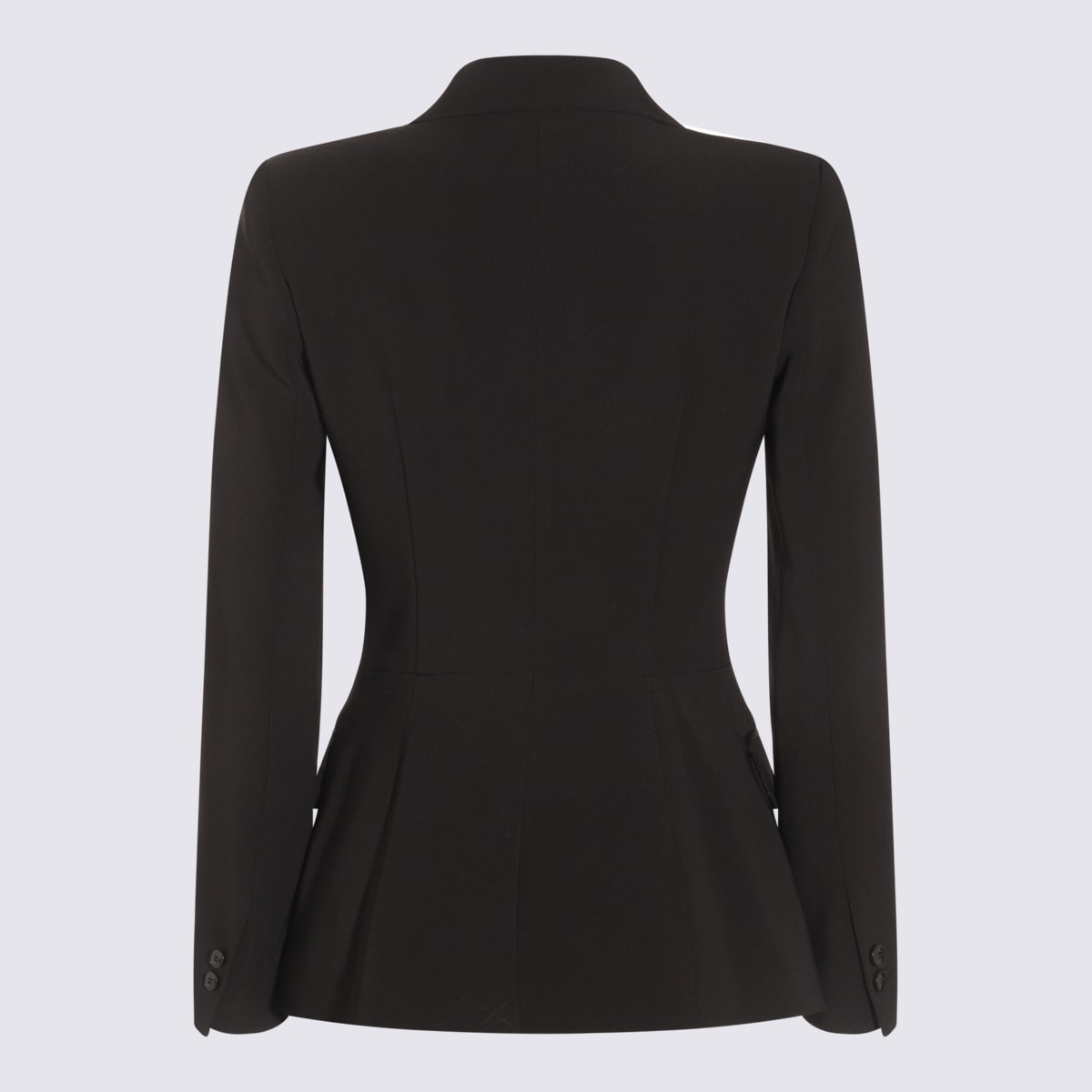 Elisabetta Franchi Double-breasted Jacket With Satin Details In Black