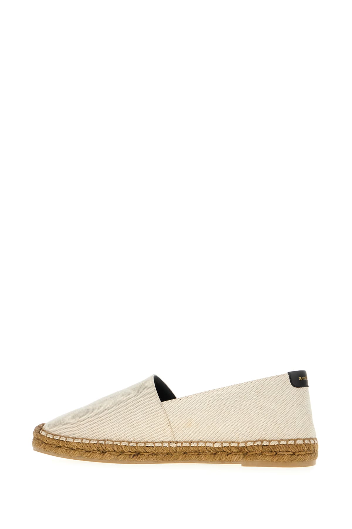 Shop Saint Laurent Sand Canvas Espadrilles In Ecru Nero