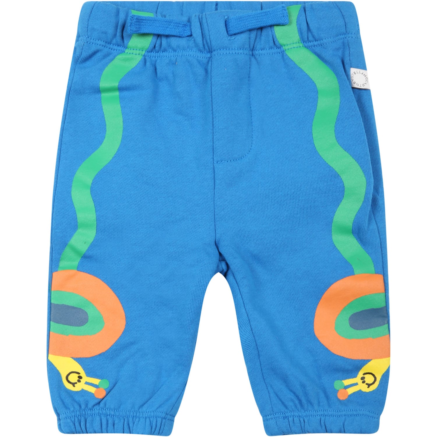 Stella McCartney Kids Light-blue Sweatpants For Baby Boy With Snails