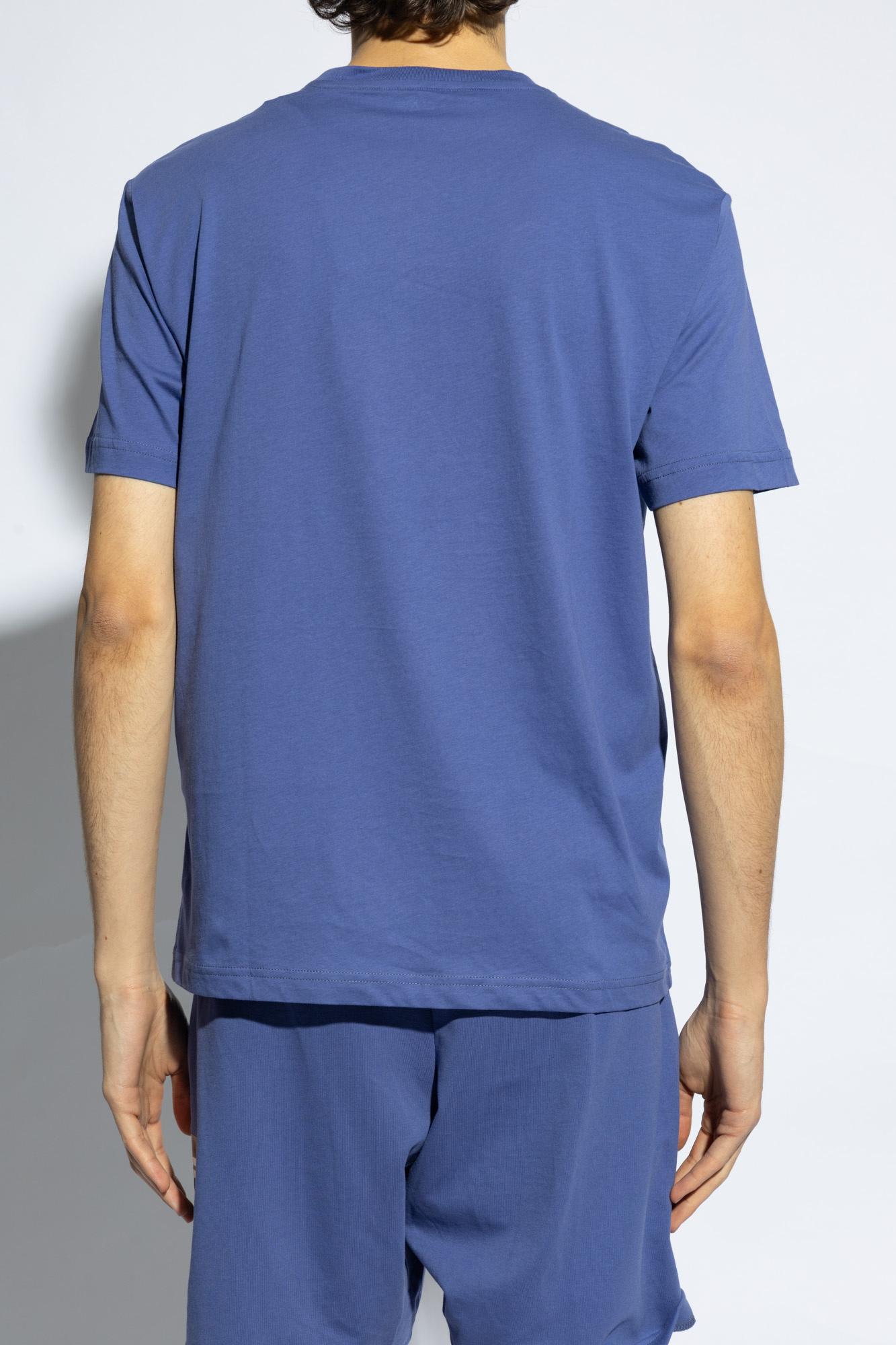 Shop Ea7 Emporio Armani T-shirt With Logo In Royal Blue