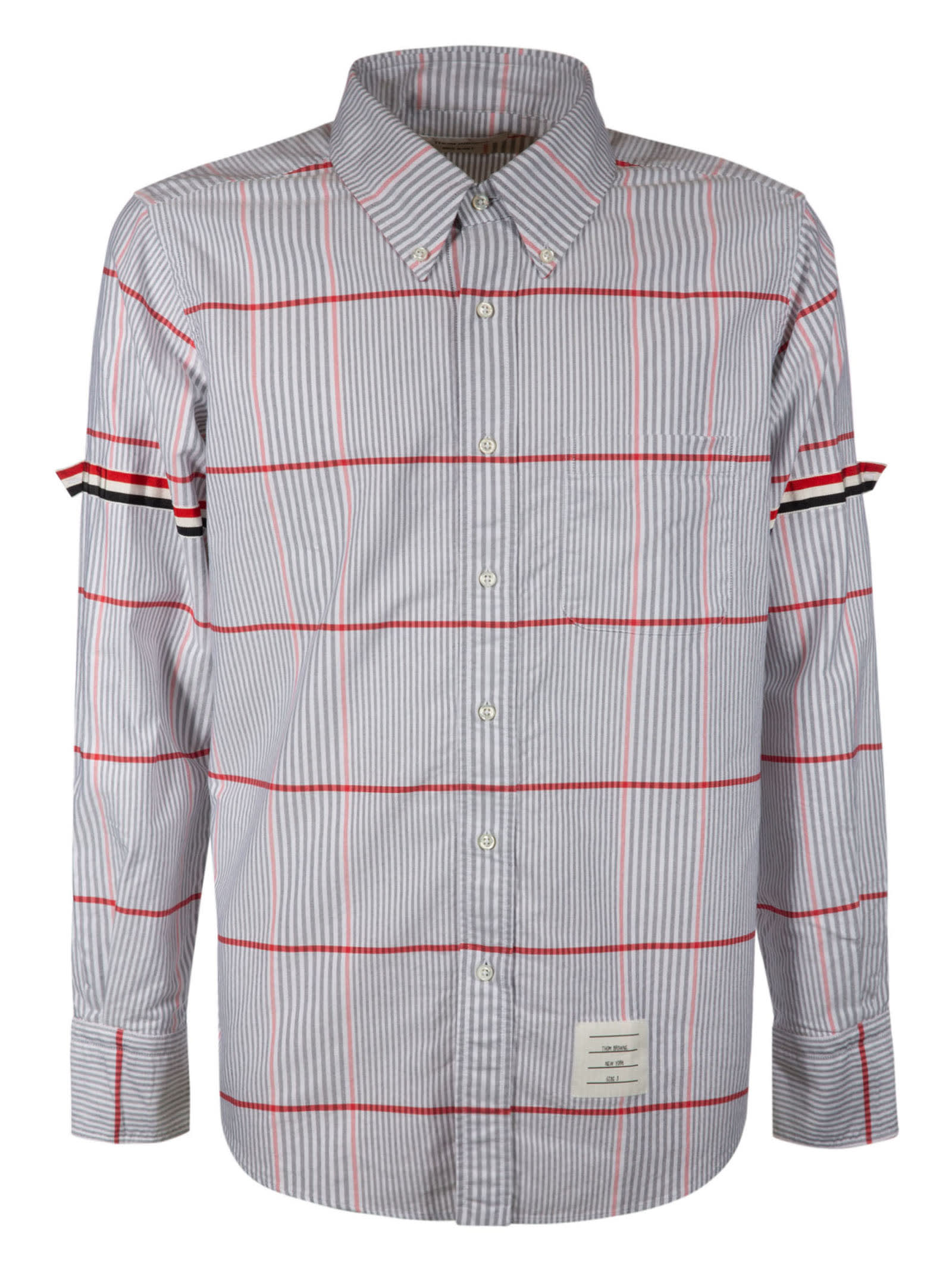Thom Browne Armband Straight Fit Button Down Long Sleeve Shirt
